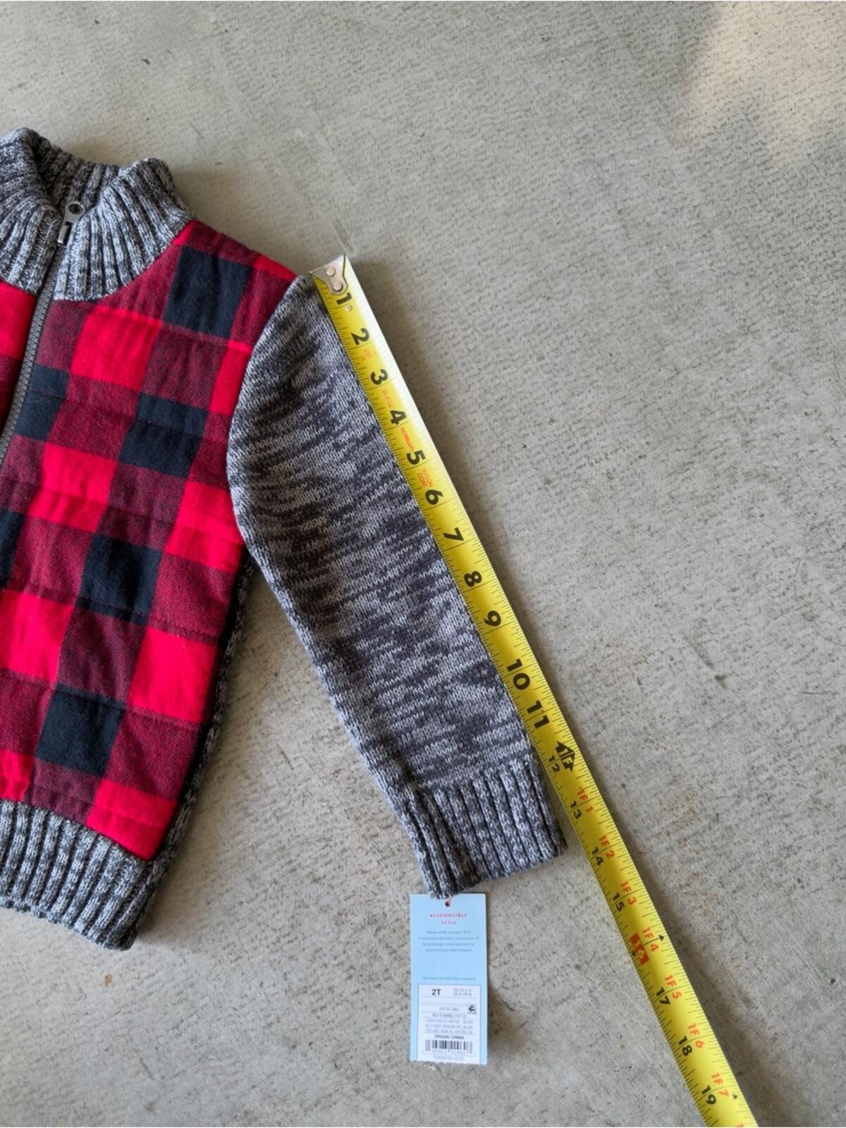 Other Cat & Jack / Buffalo Plaid Sherpa Jacket / Red Gray 2T Size US XXS / EU 40 - 12 Thumbnail