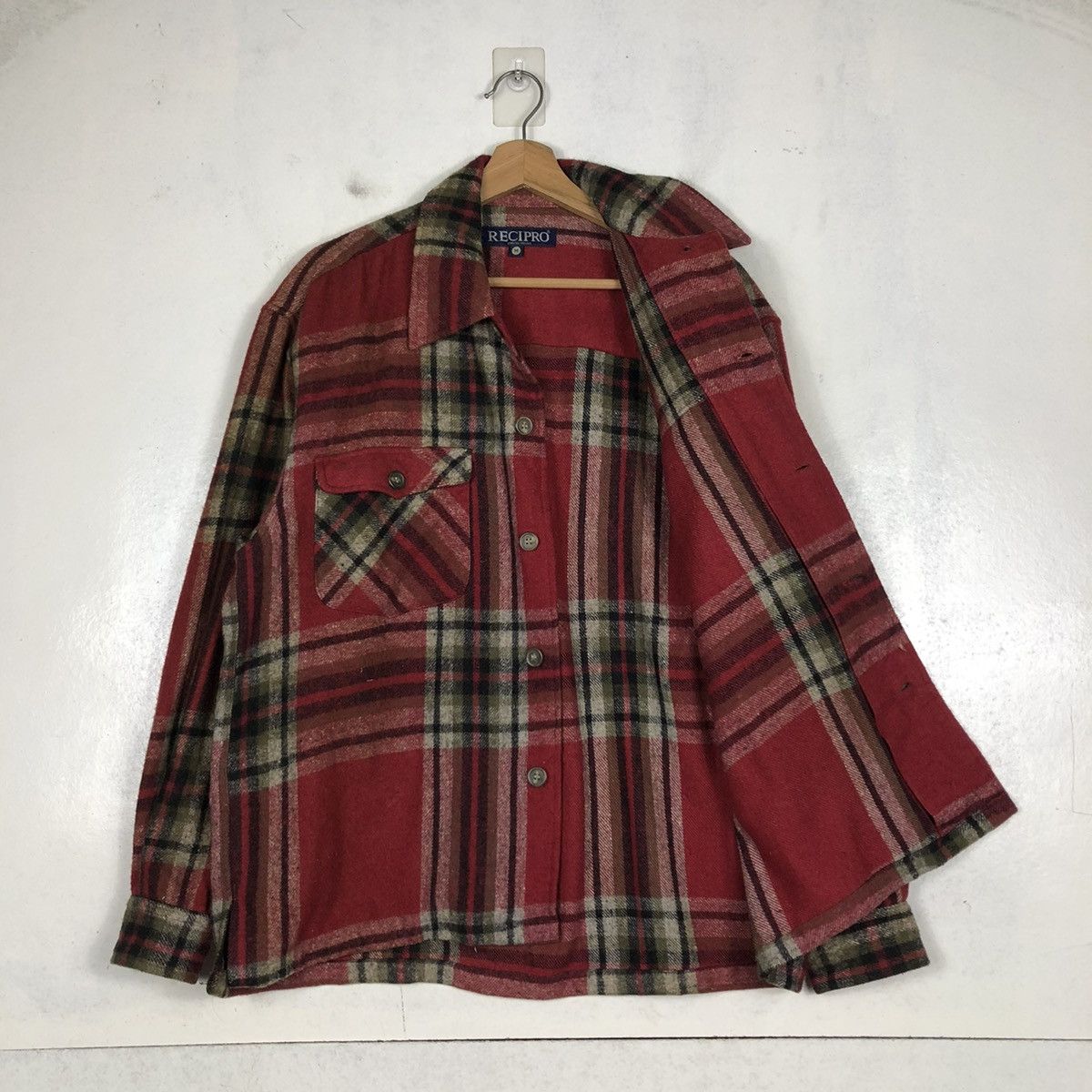 Flannel 📌VINTAGE WOOL FLANNEL JACKET RECIPRO ISSEY MIYAKE Size US M / EU 48-50 / 2 - 12 Thumbnail