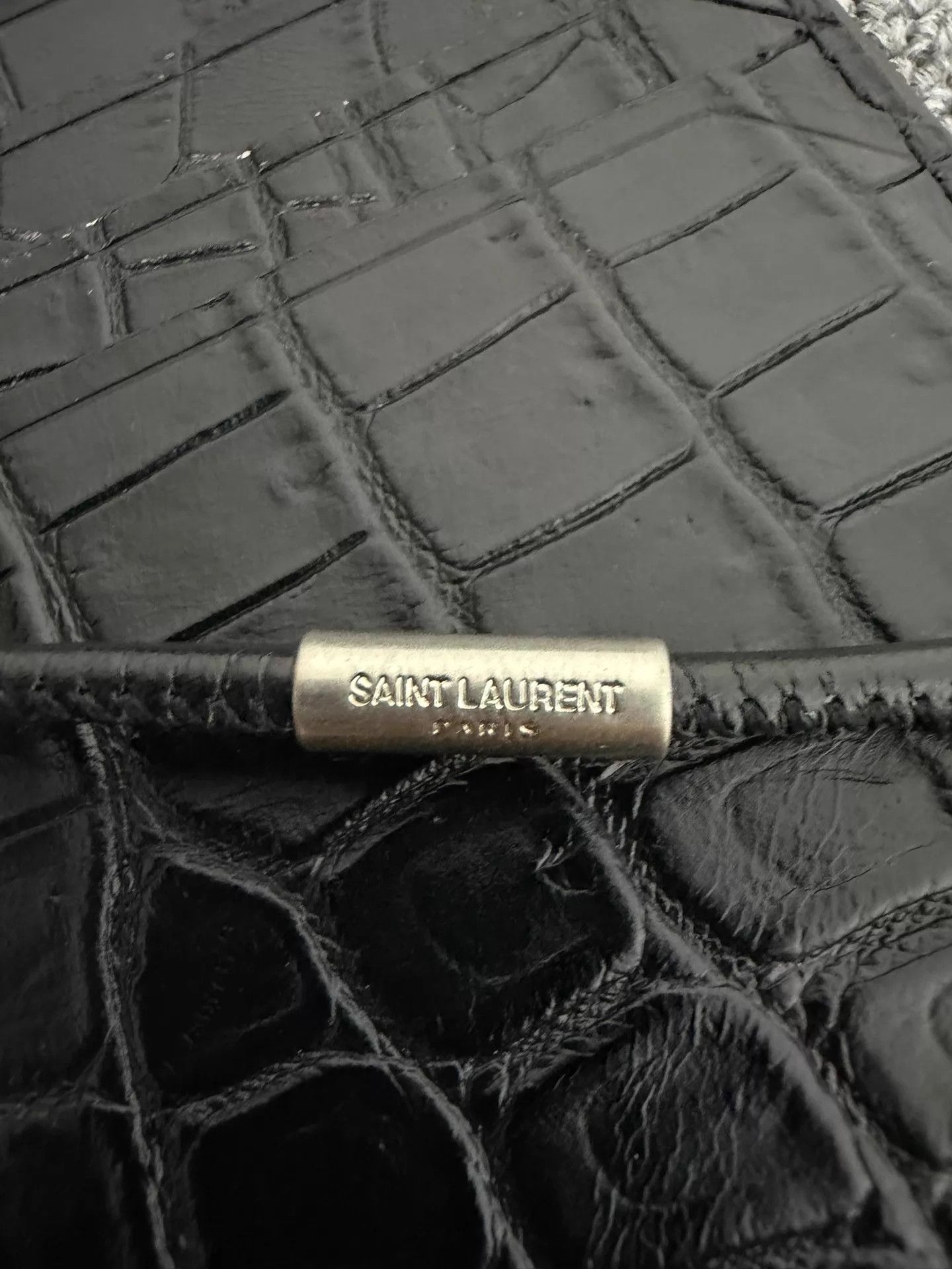 Saint Laurent Paris Saint Laurent SLP 18ss Black Croc Lanyard Cardholder Size ONE SIZE - 8 Thumbnail