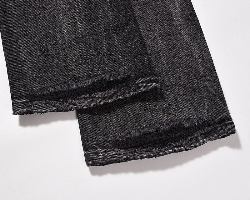 Jean Washed black men's straight flared cleanfit ripped jeans Size US 32 / EU 48 - 6 Thumbnail