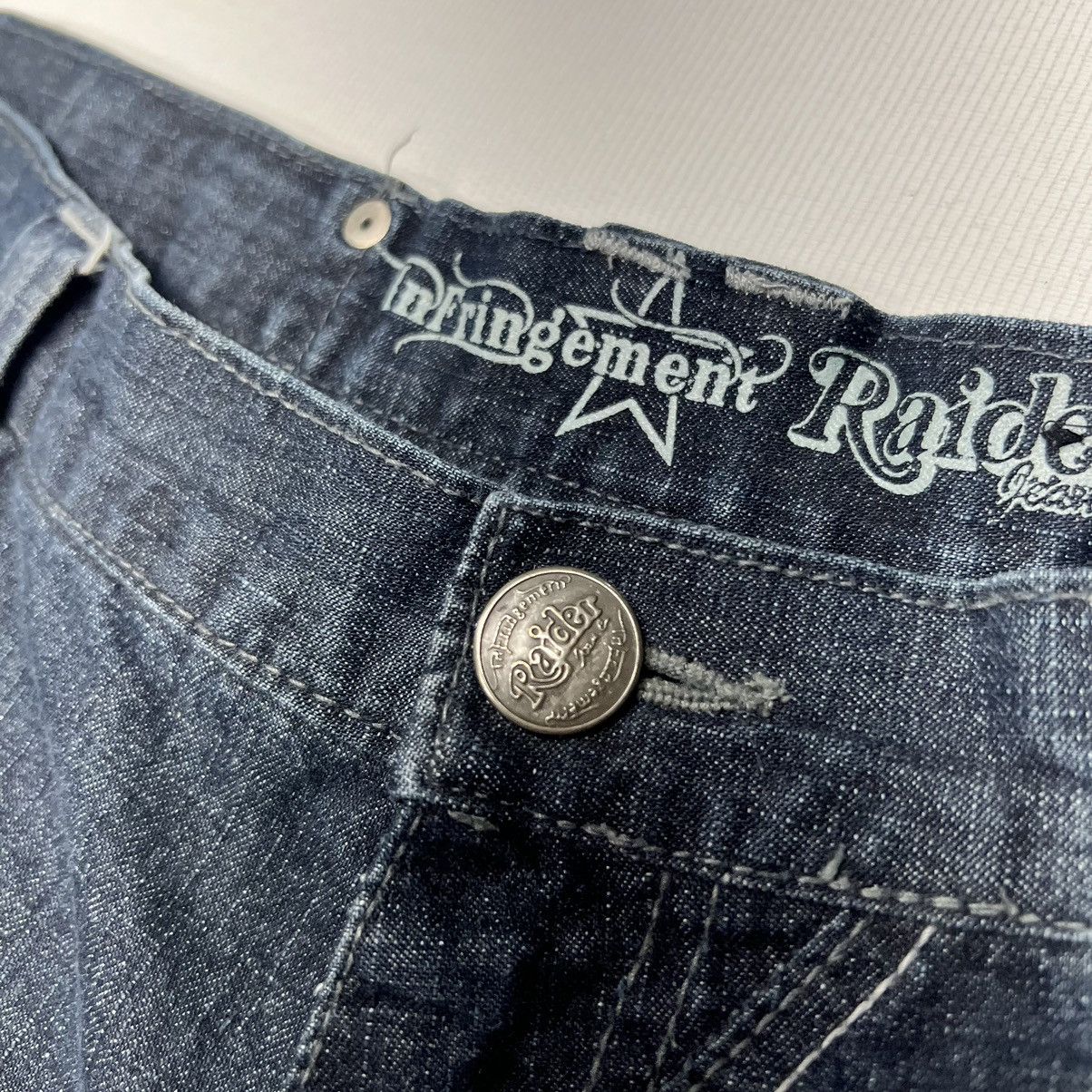 Vintage Infringement Raider Jeans Black Denim Straight Baggy Y2K Size US 40 / EU 56 - 8 Thumbnail