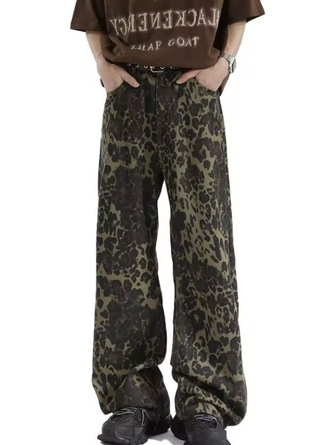 Vintage Kitajima x Fuji Leopard Print Wide Leg Flare Jeans Size US 31 - 3 Thumbnail