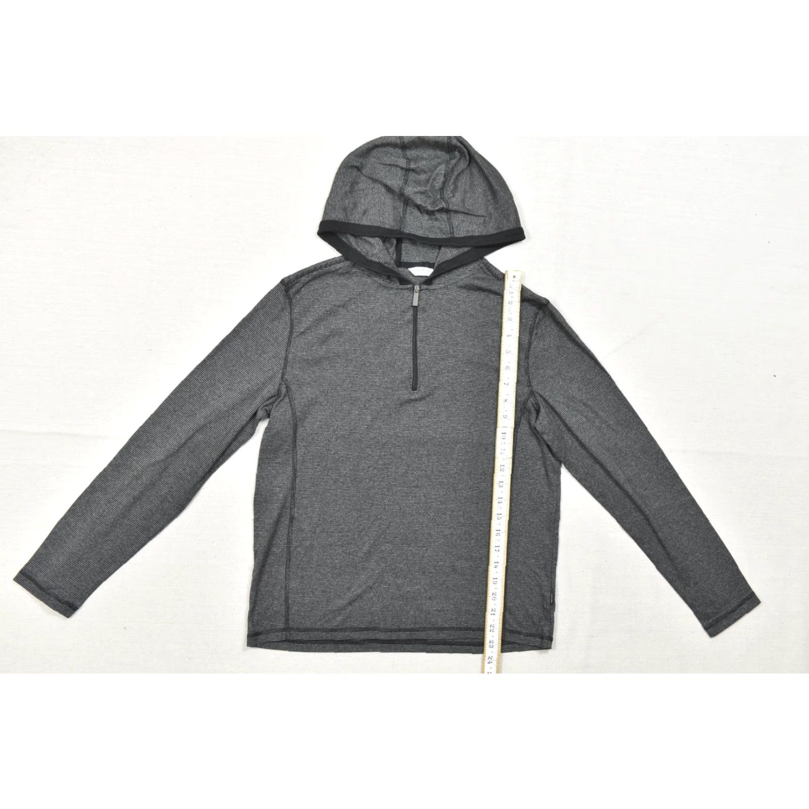 Calvin Klein Calvin Klein Slim Fit Hoodie Men's M Gray Striped 1/4 Zip 100% Cotton Sweater Pullover Mock Neck Long Sleeve Casual Winter Spring Fall Mens Size US M / EU 48-50 / 2 - 4 Thumbnail