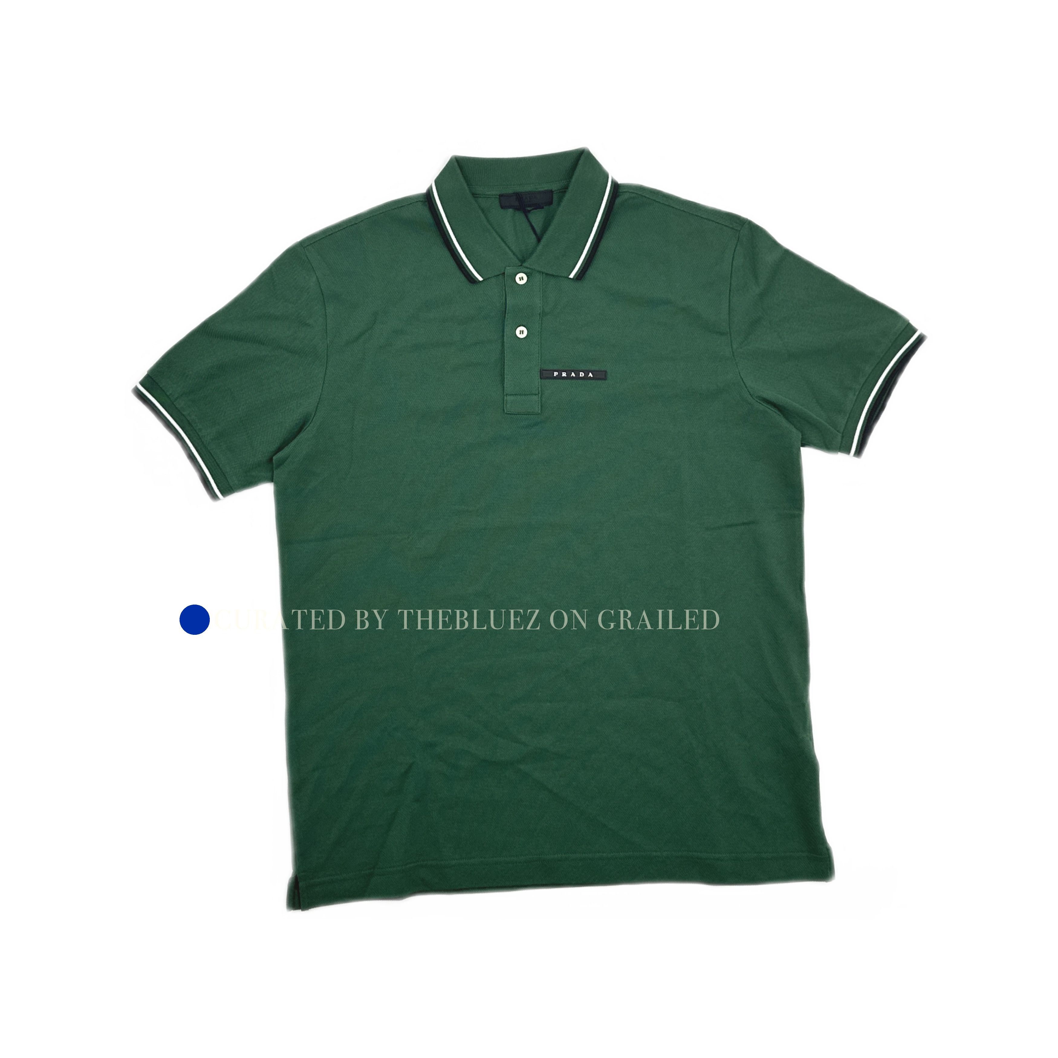Prada Logo Patch Polo in Green Size US L / EU 52-54 / 3 - 1 Thumbnail