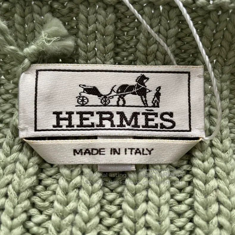 Hermes Hermes Loose Knit Long Sleeve Sweater - Green Size M / US 6-8 / IT 42-44 - 5 Thumbnail