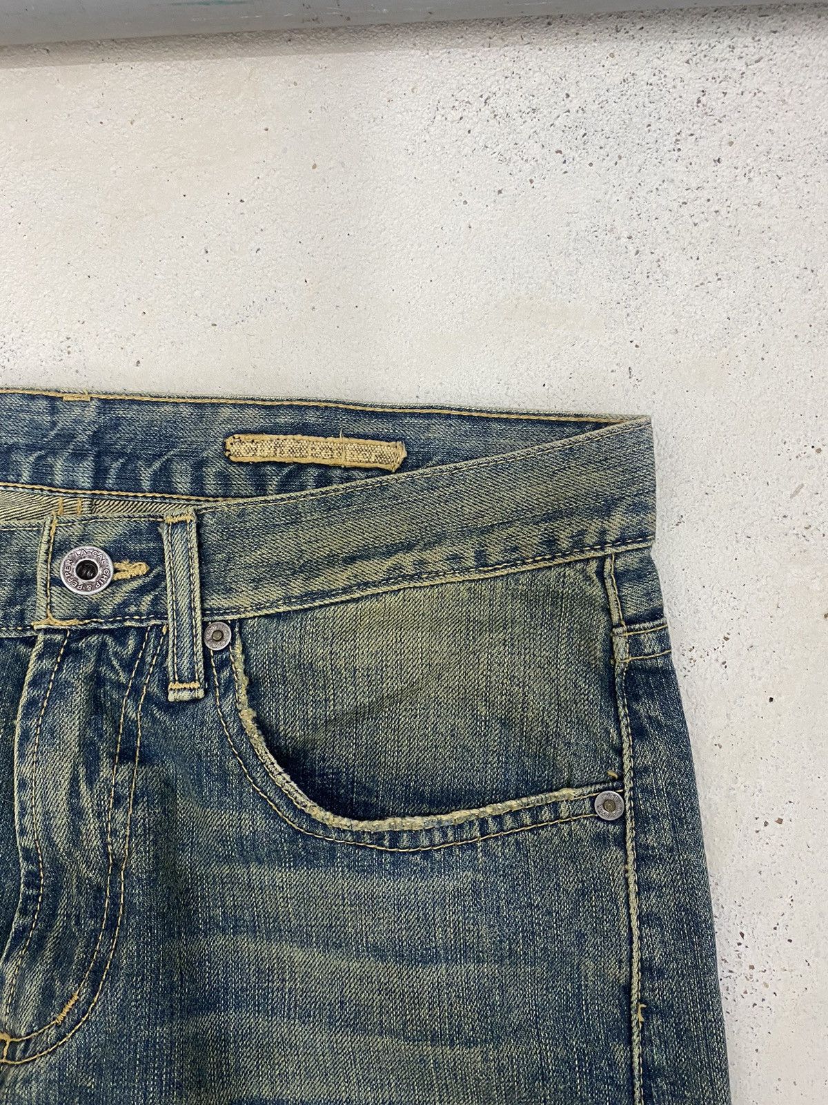 Hysteric Glamour × Japanese Brand Chip Pepper Jean Baggy Mud Washed Whisker Distressed Size US 30 / EU 46 - 9 Thumbnail