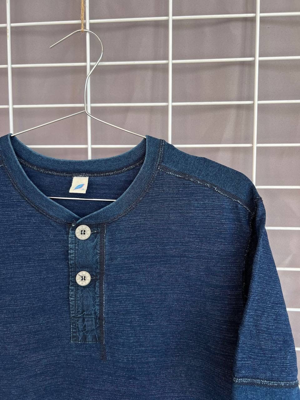 Pure Blue Japan Pure Blue Japan Knitted Henley T-Shirt Mens Size 3 or M/L Size US L / EU 52-54 / 3 - 6 Thumbnail