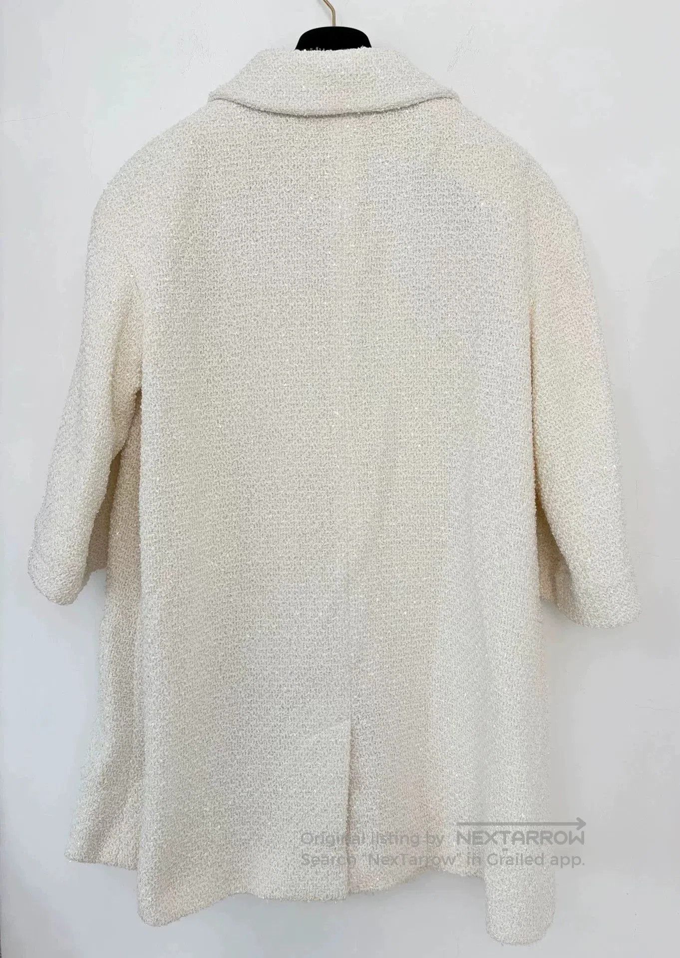 Chanel Chanel White Tweed Mid-Length Coat. Size US XS / EU 42 / 0 - 2 Thumbnail
