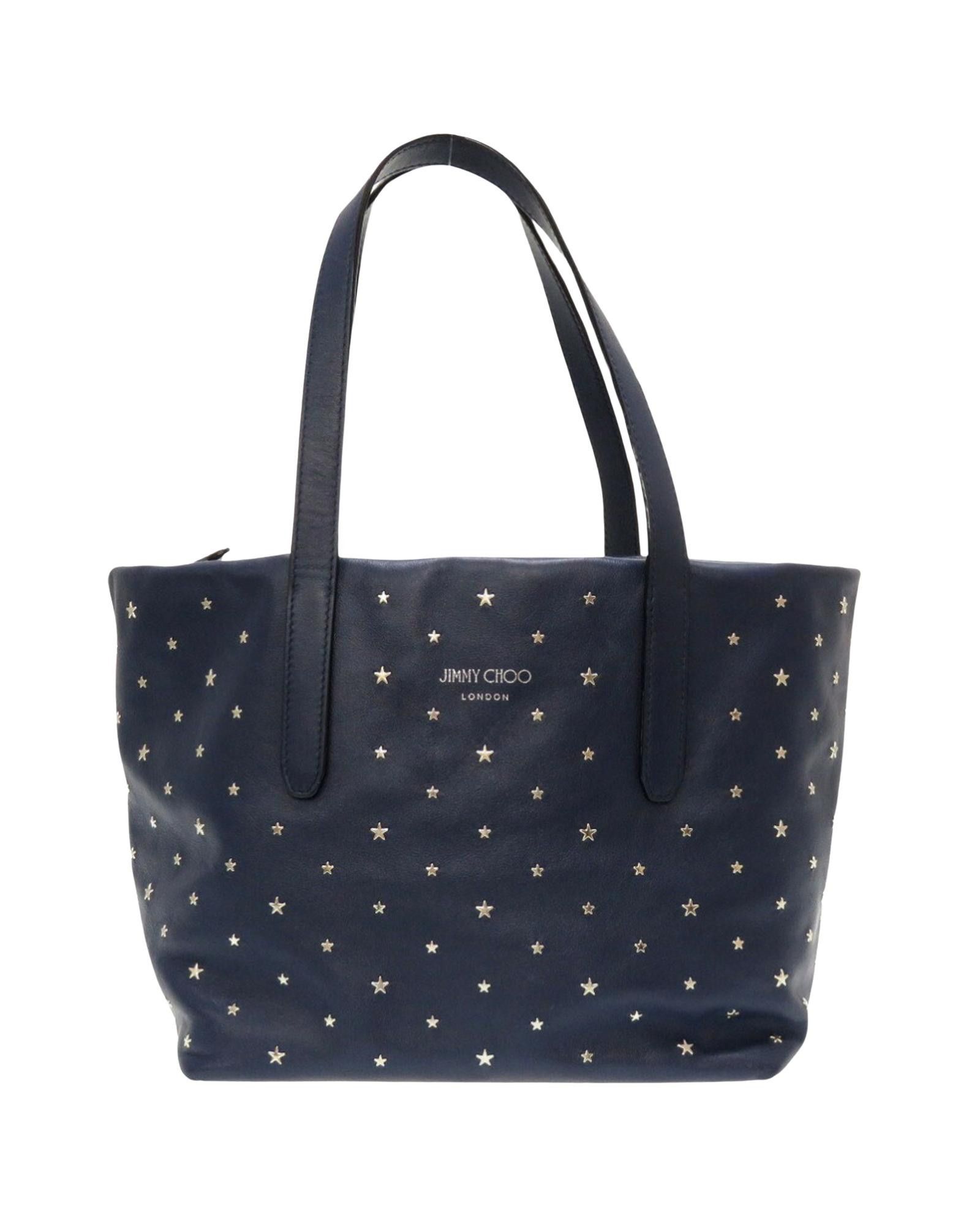 image of Jimmy Choo Luxurious Navy Leather Handbag, Women's