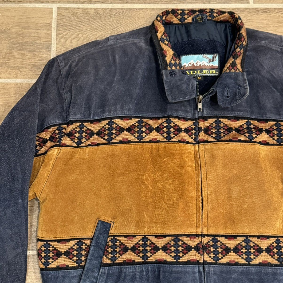 Adler × Vintage Vintage Adler Aztec Southwestern All Leather Full Zip Jacket Size US M / EU 48-50 / 2 - 6 Thumbnail