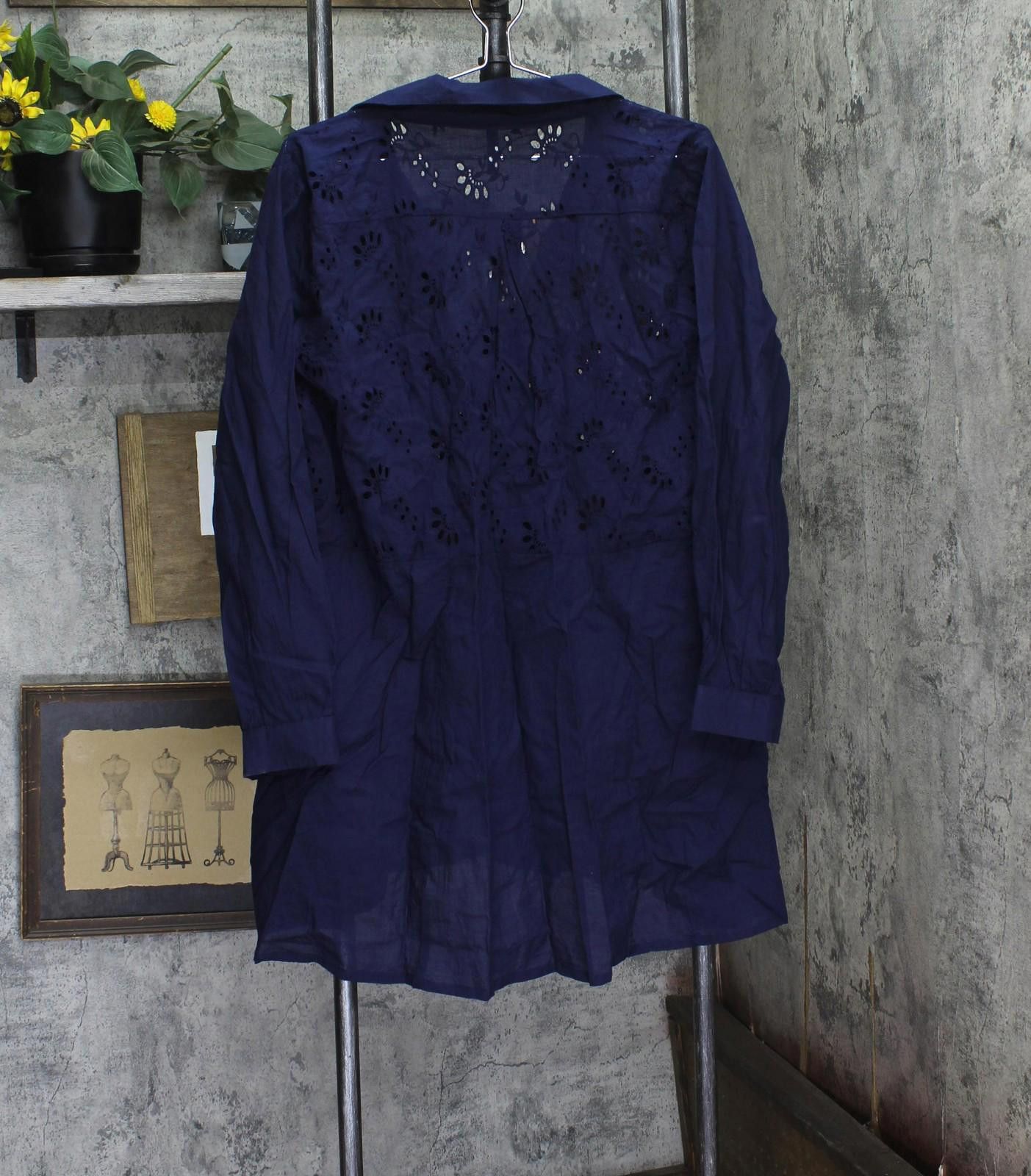 Other Nwt Raviya Button Down Swim Cover Up Dress Navy Blue 1x Size ONE SIZE - 2 Thumbnail