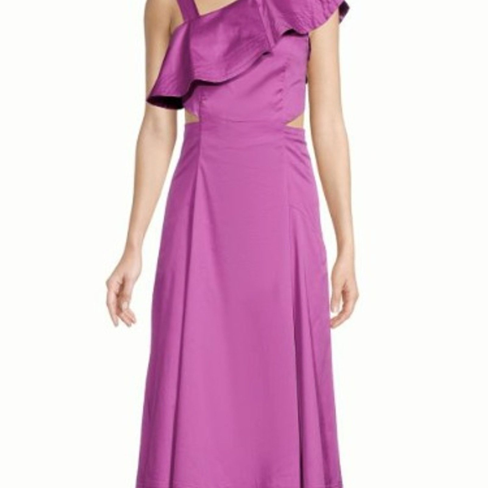 Veronica Beard Veronica Beard Beilla Ruffle A Line Dress Vivid Orchid Size M / US 6-8 / IT 42-44 - 7 Thumbnail
