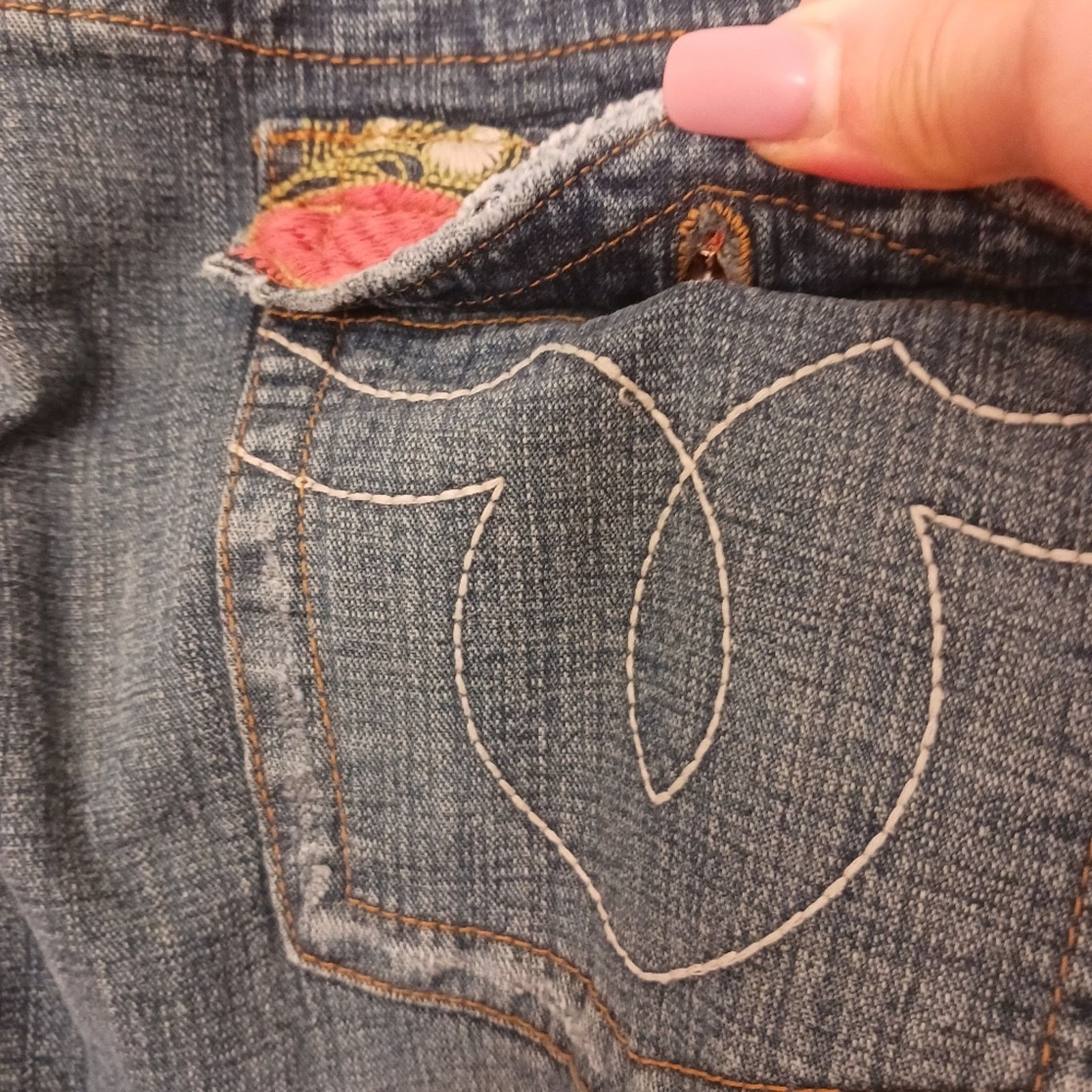 Other No Boundaries Jeans 36 W Blue EMBROIDERED Flare Boho Cottage Size 36" / US 14 / IT 50 - 8 Thumbnail