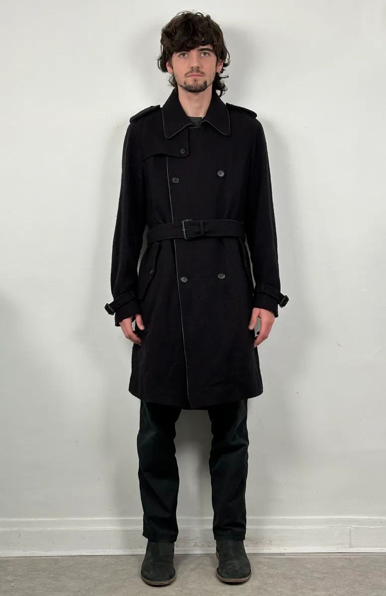 Miu Miu AW2005 Miu Miu Black Wool Double-Breasted Trench Coat Size US M / EU 48-50 / 2 - 2 Thumbnail