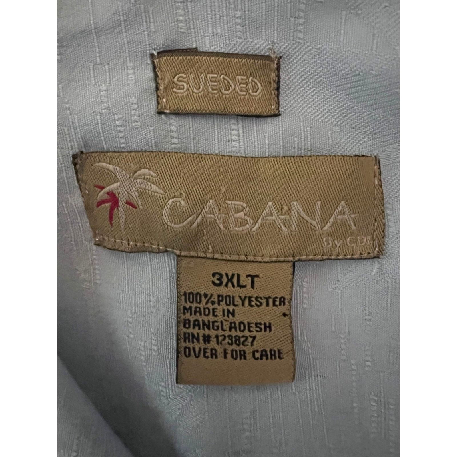 Vintage Blue Suede Hawaiian Floral Button Up Camp Shirt 3XLT Pocket Size US XXL / EU 58 / 5 - 9 Thumbnail