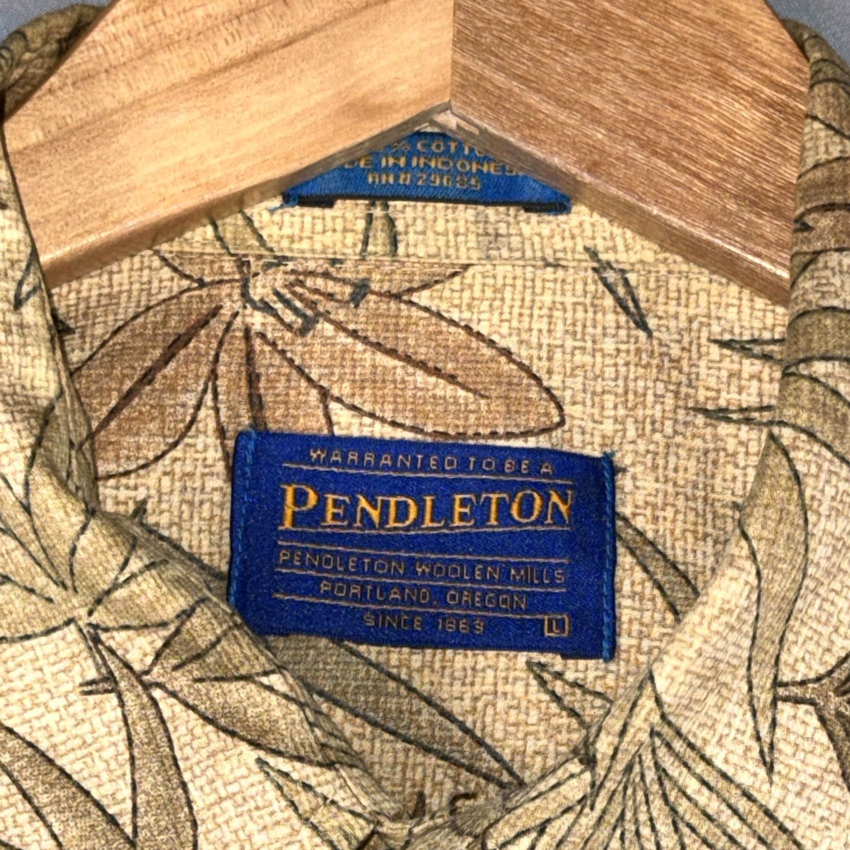 Pendleton Pendleton Shirt Mens L Beige Floral Hawaiian Aloha Button Front Casual Shirt Size US L / EU 52-54 / 3 - 3 Thumbnail