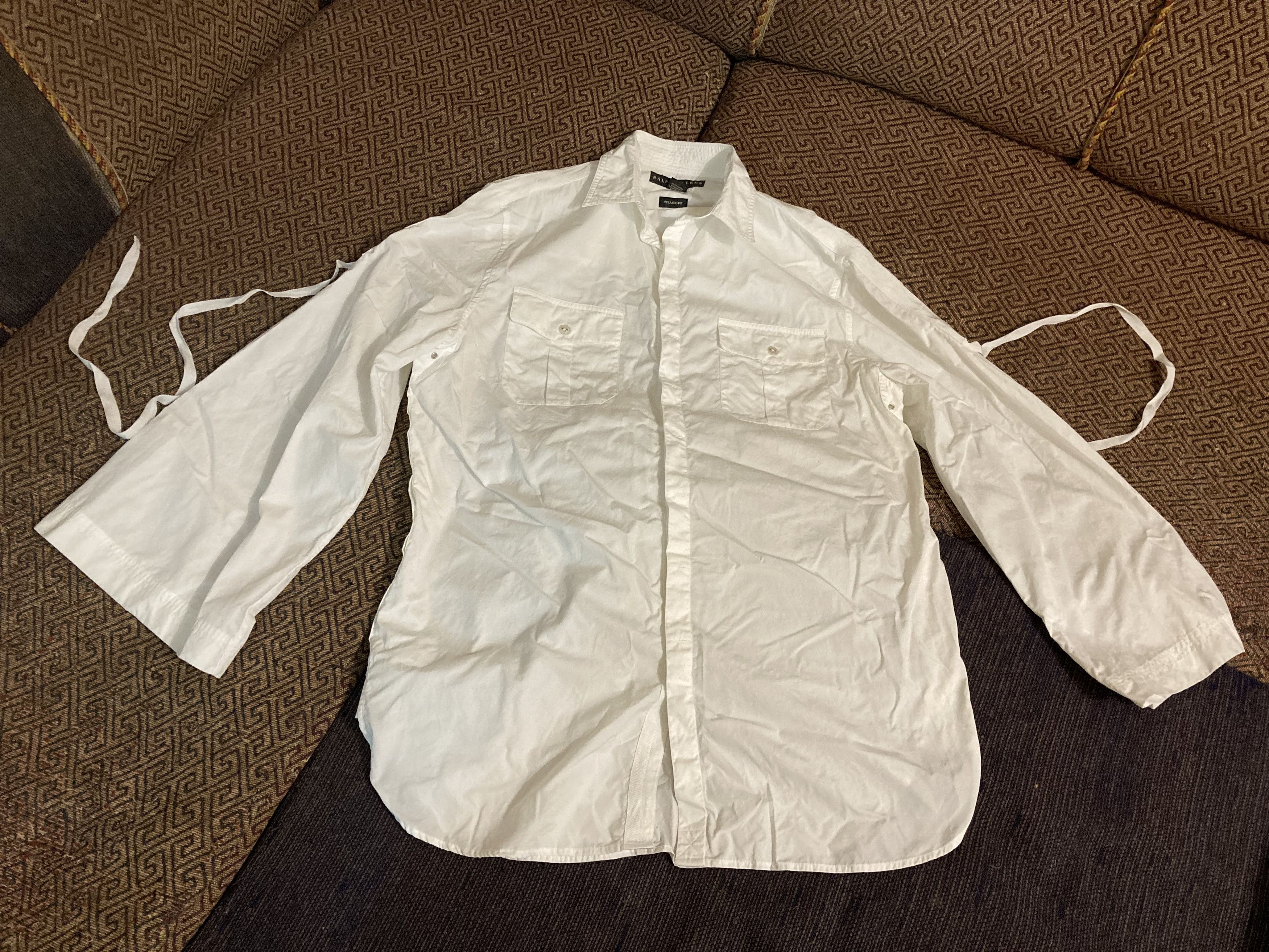 Designer × Ralph Lauren × Vintage VTG Ralph Lauren Black LabelTie-Sleeve Safari Kimono Shirt Size XL / US 12-14 / IT 48-50 - 4 Thumbnail