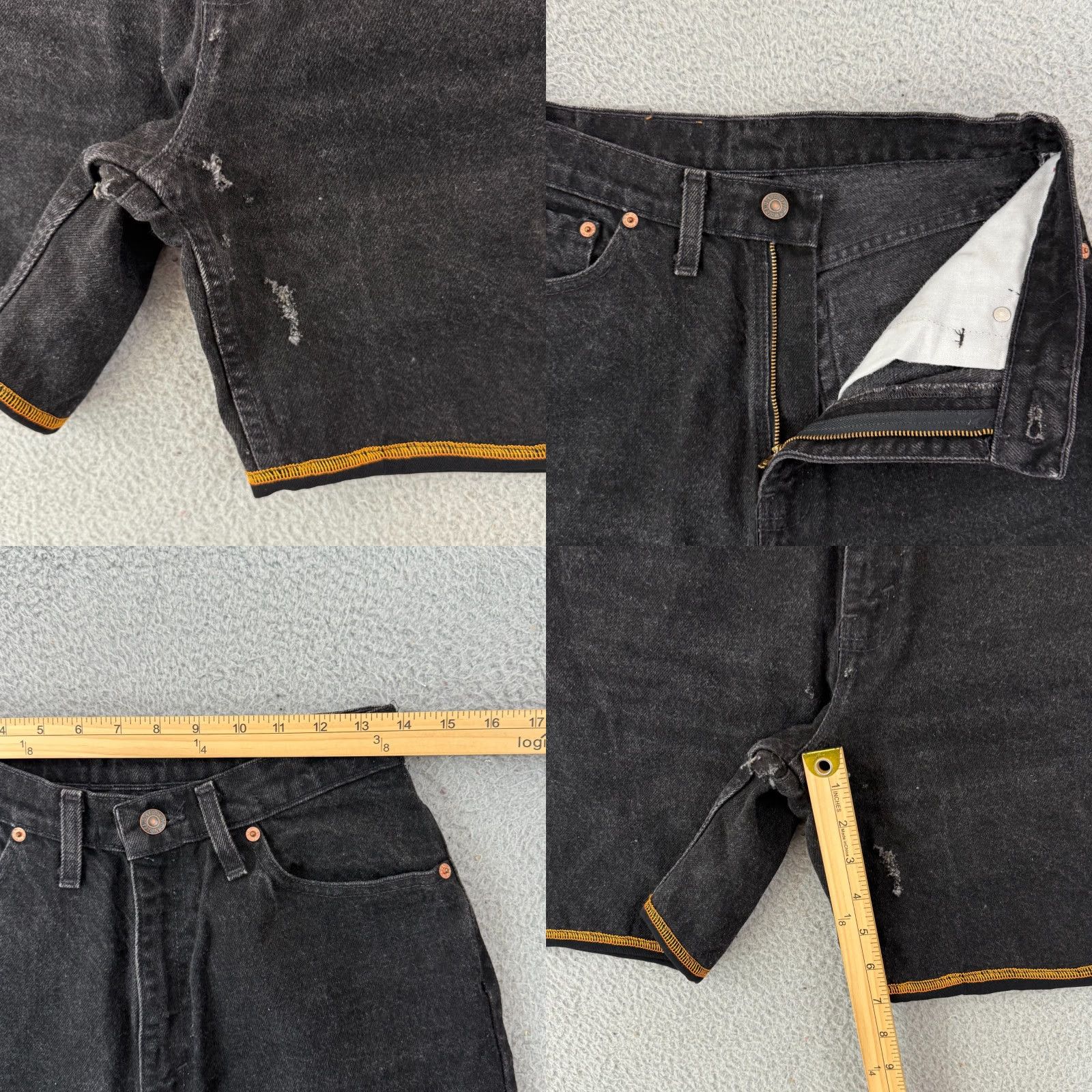 Levi's VINTAGE Levi's 505 Jeans Shorts Mens 28 Black Regular Fit 7" Inseam 90s Orange Tab denim shorts Size US 28 / EU 44 - 8 Thumbnail