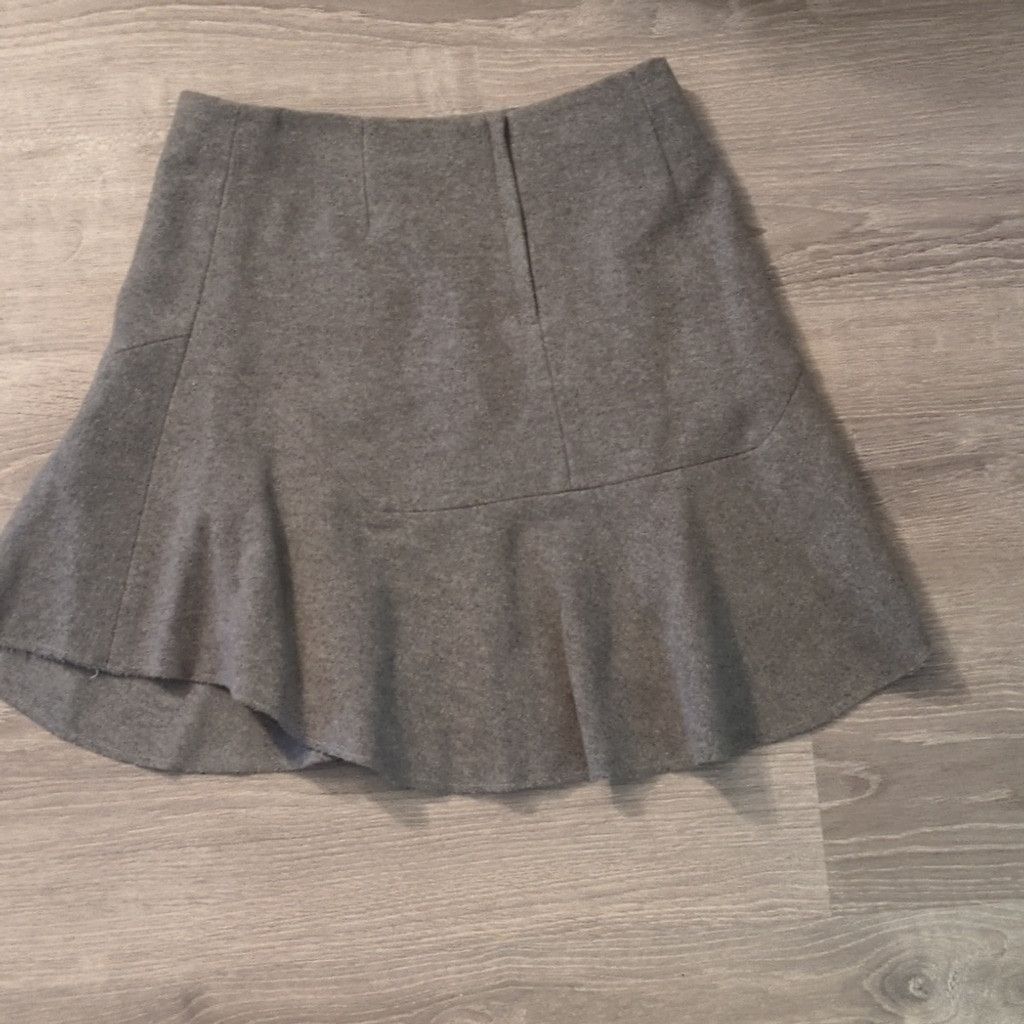 Madewell Madewell Gray ATELIER SKIRT Felted Wool Blend Flounced Sz. 6 Size 28" / US 6 / IT 42 - 6 Thumbnail