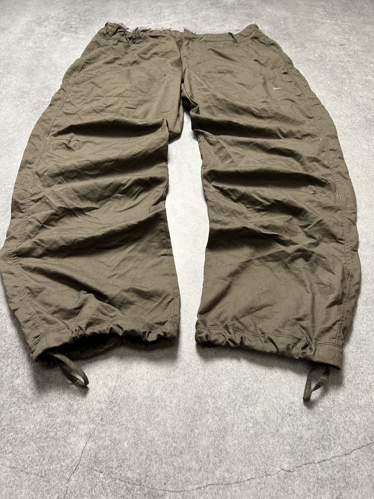 Nike × Vintage Vintage 2000’s Nike Small Swoosh Baggy Wide Leg Track Pants Size 36" / US 14 / IT 50 - 5 Thumbnail