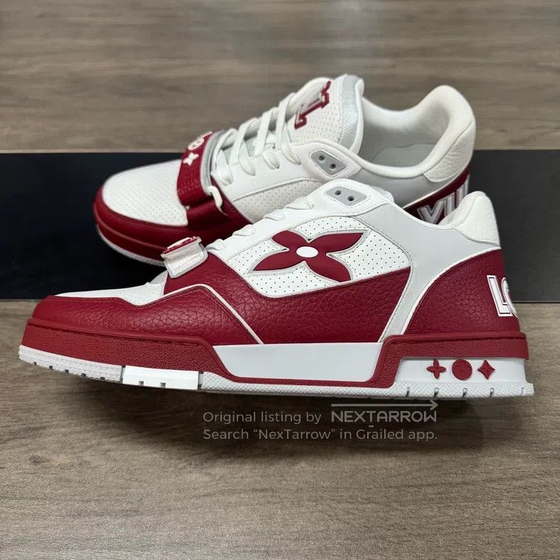 Louis Vuitton Louis Vuitton Trainer White and Red Velcro shoes Size US 9 / EU 42 - 3 Thumbnail