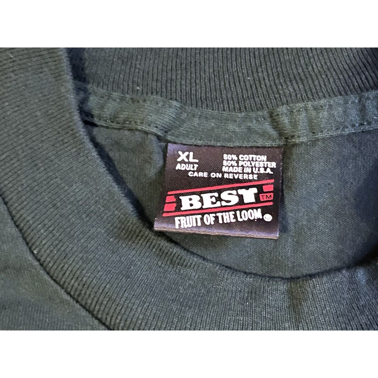 Fruit Of The Loom VINTAGE Camp Weitzel Lake Champlain Wesport New York 1995 Shirt Men’s XL Green T-Shirt Graphic Print Logo Double-Sided Size US XL / EU 56 / 4 - 7 Thumbnail