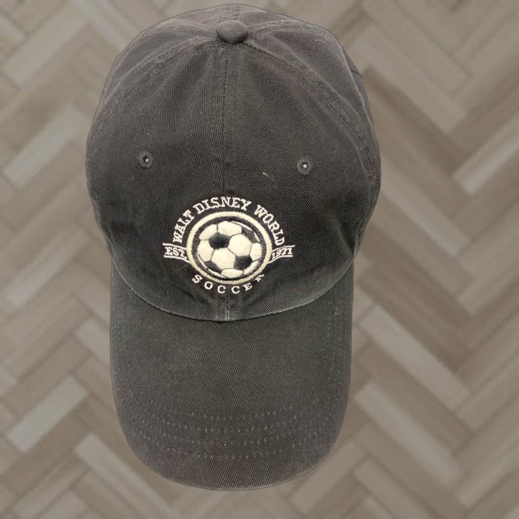 Disney VINTAGE Walt Disney World Soccer Baseball Cap Adjustable Unisex Adults Black Sports 80s Size ONE SIZE - 1 Thumbnail