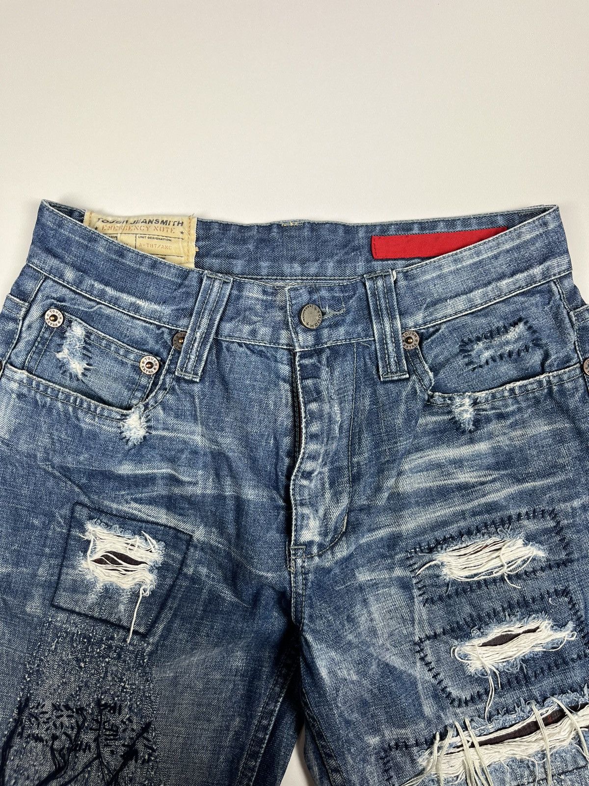 Japanese Brand Tough jeansmith patchwork distressed denim jeans Size US 30 / EU 46 - 5 Thumbnail