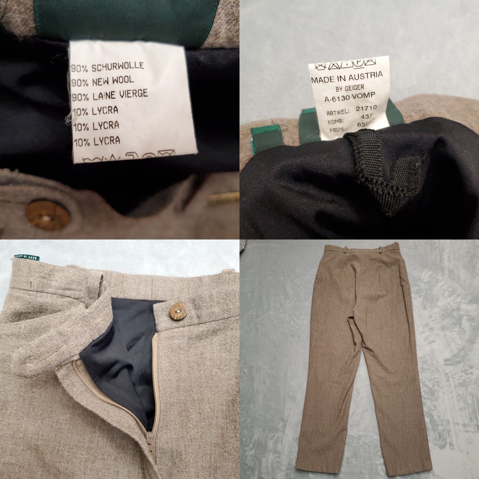 Vintage VINTAGE Geiger Pants Womens 29x29 Brown 90% Wool Classic Made in Australia Wool, Wool Blend Bottoms Casual Pockets Zip Ankle 30 Womens Size 30" / US 8 / IT 44 - 8 Thumbnail
