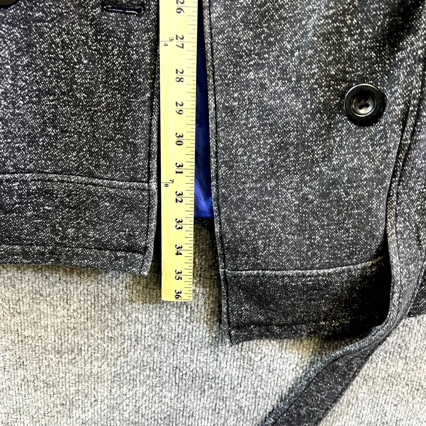 Vintage Intl D.e.t.a.i.L.S Coat Womens XL Black Pea Cotton Double Breasted Belted Preppy Size XL / US 12-14 / IT 48-50 - 3 Thumbnail