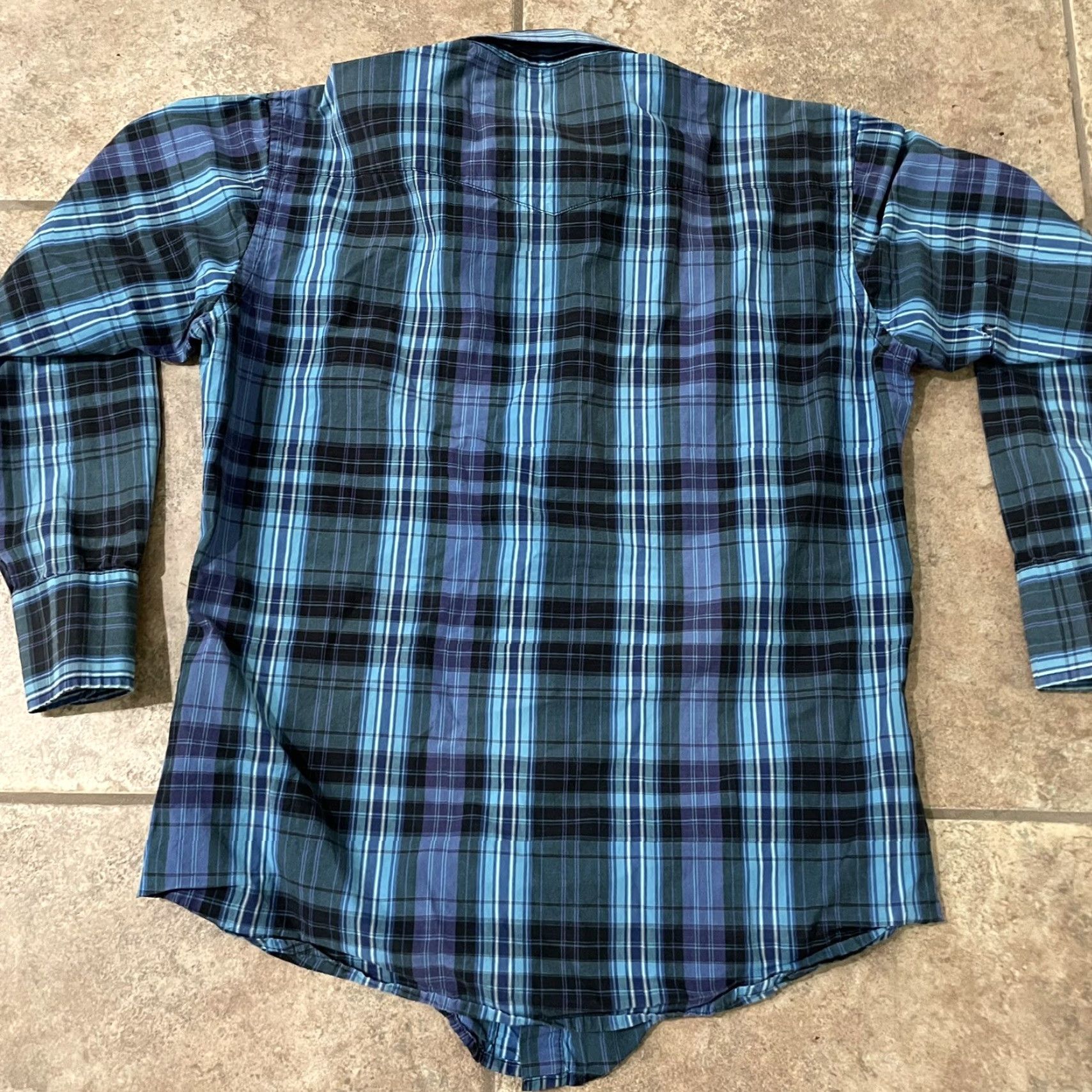George George Strait Blue Plaid Long Sleeve Snap Button Down Shirt Mens M Size US M / EU 48-50 / 2 - 5 Thumbnail