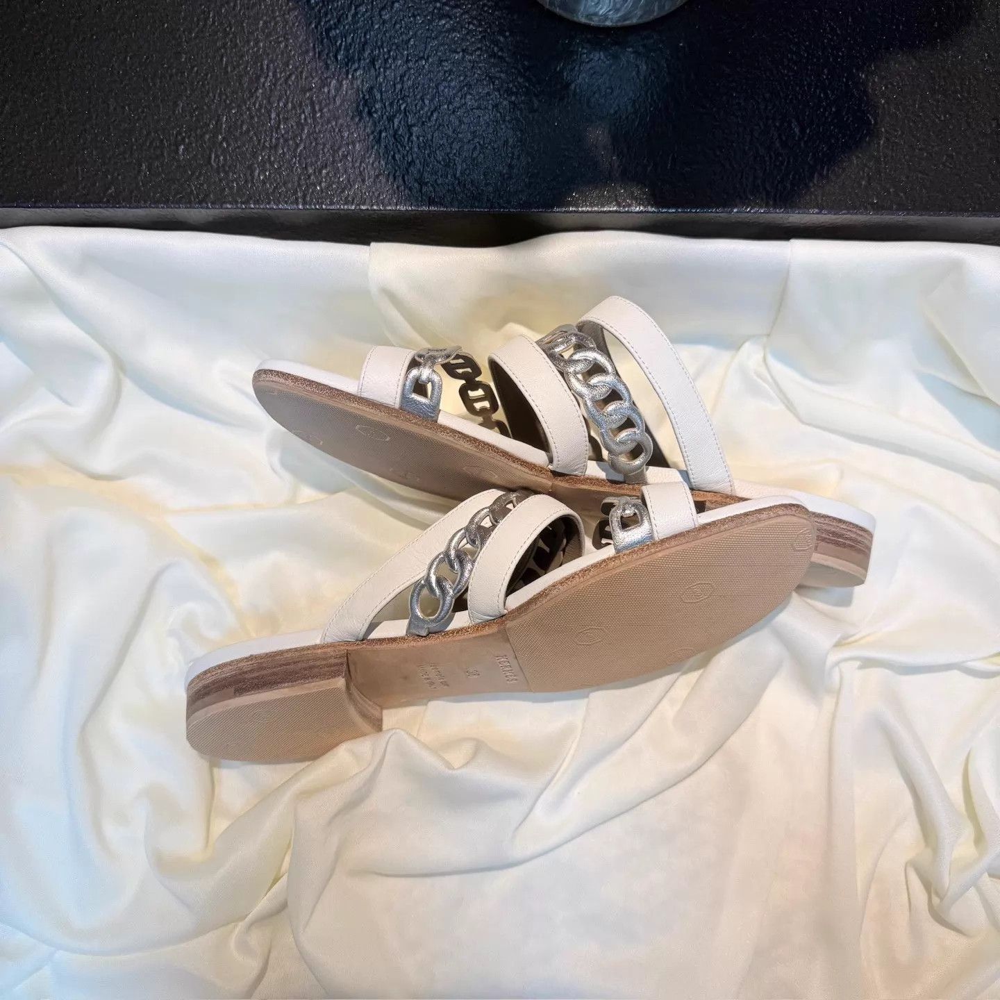 Hermes Hermes Silver Chain Strap Slipper 36 99 New 9k Size US 5.5 / IT 35.5 - 4 Thumbnail