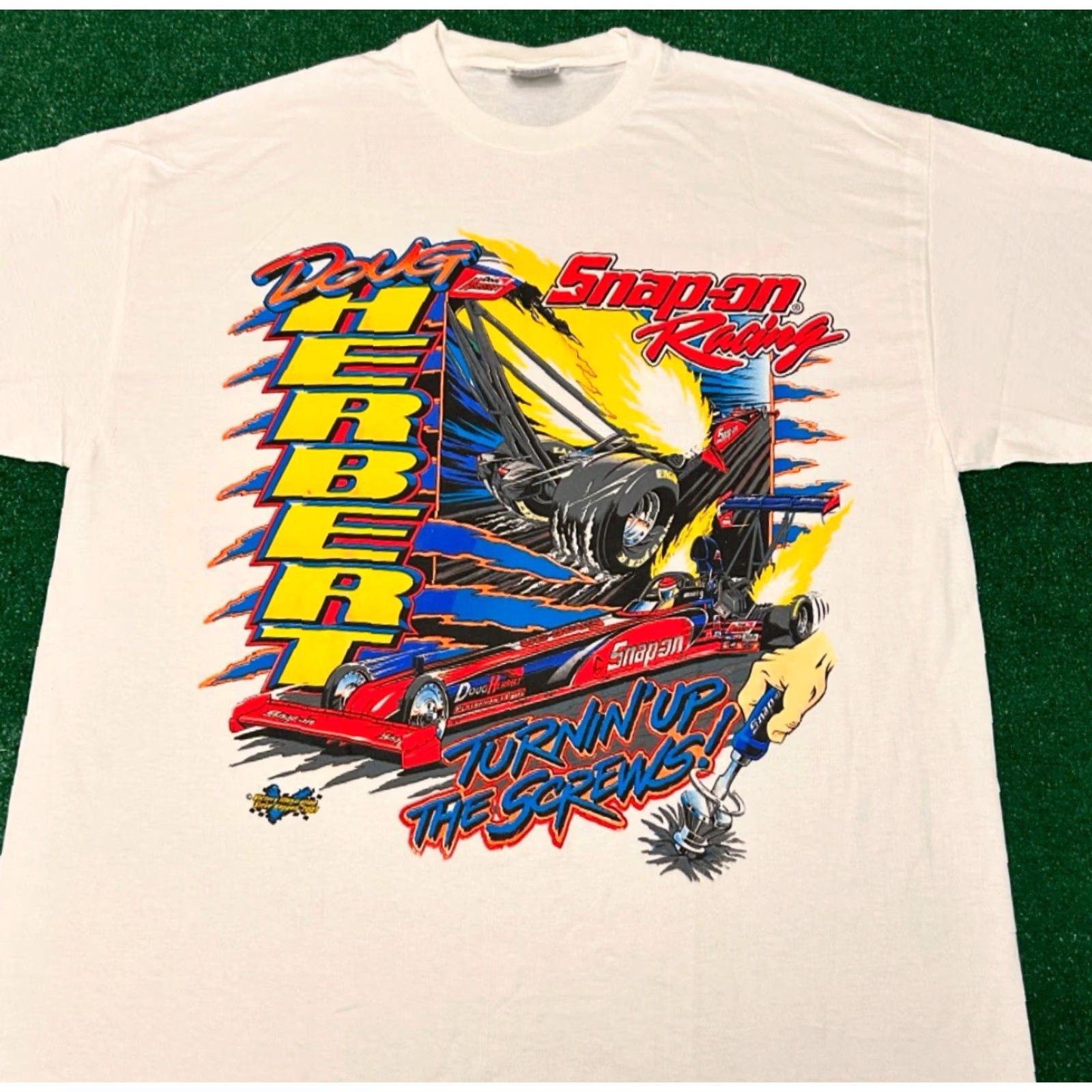 NASCAR VINTAGE 90s NASCAR Snap On Tools Herbert Drag Racing 2001 Double Sided Shirt XL Size US XL / EU 56 / 4 - 4 Thumbnail