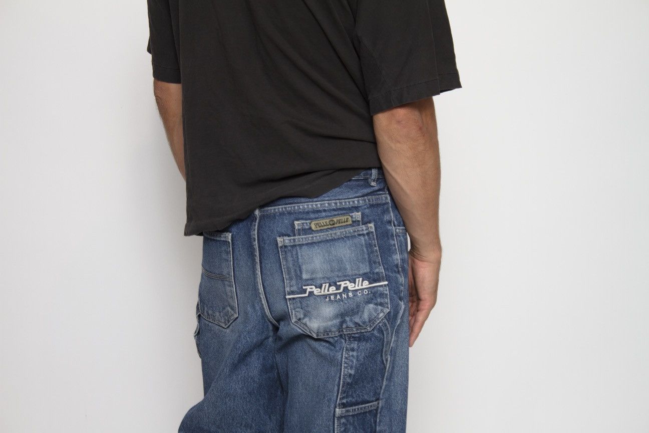 Pelle Pelle BLUE BAGGY DENIM CARPENTER PANTS BY PELLE PELLE JEANS CO Size US 32 / EU 48 - 5 Thumbnail