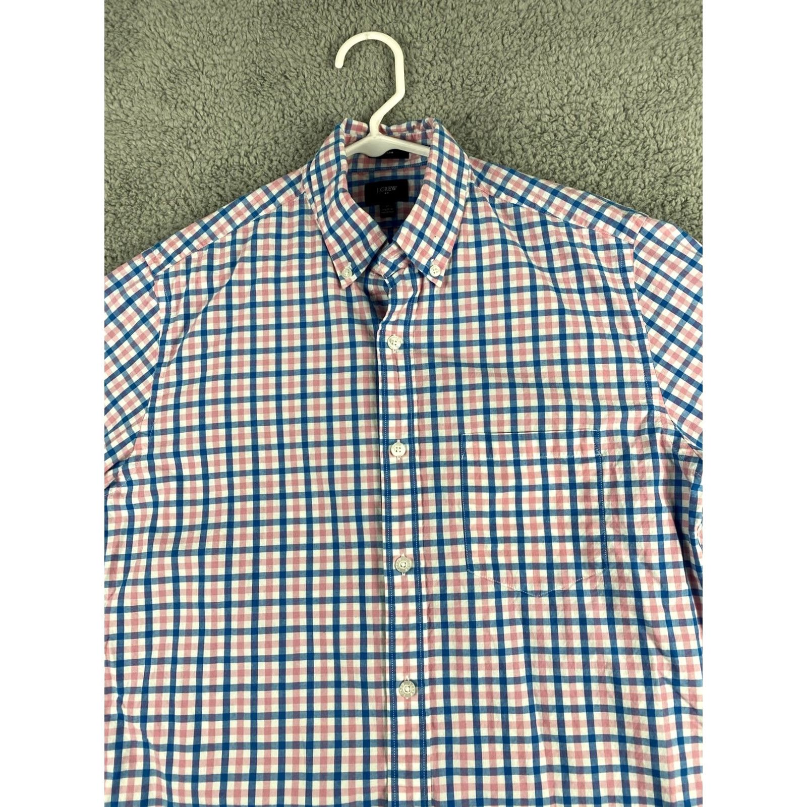 Vintage J Crew Button Shirt Men’s M Slim Blue Pink White Check Dress Shirt Button-Down Collar 34-21 Designer/Stretch Size US M / EU 48-50 / 2 - 2 Thumbnail