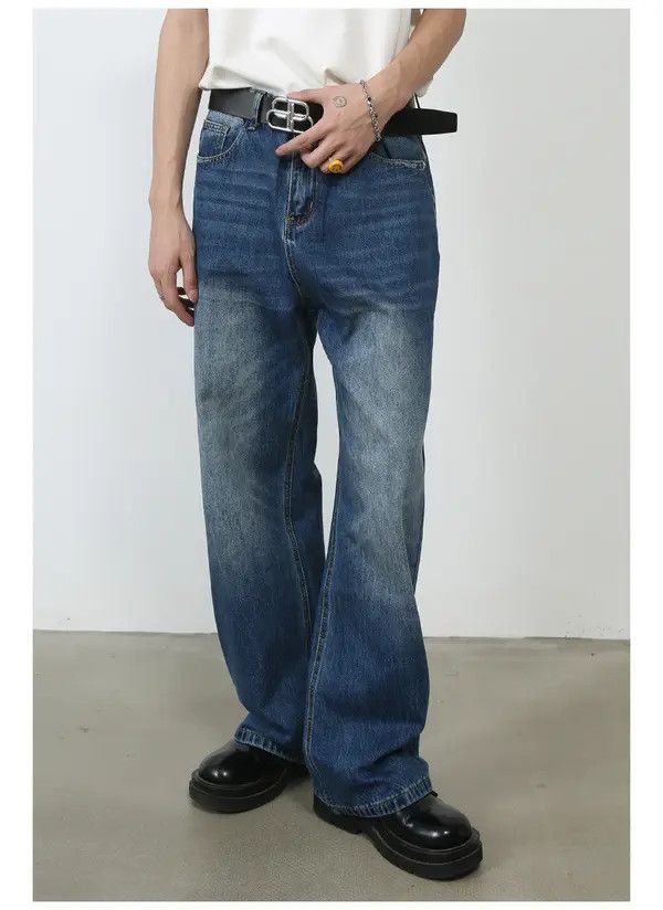 Japanese Brand Vintage hiphop high street loose straight jeans for men Size US 32 / EU 48 - 5 Thumbnail