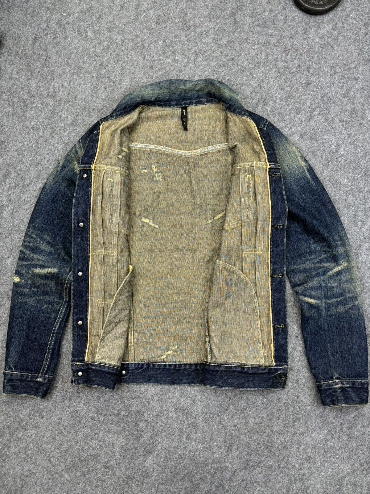 Japanese Brand 💥Selvedge Trucker💥glamb Sick Fades Distressed Trucker F818 Size US XS / EU 42 / 0 - 20 Thumbnail