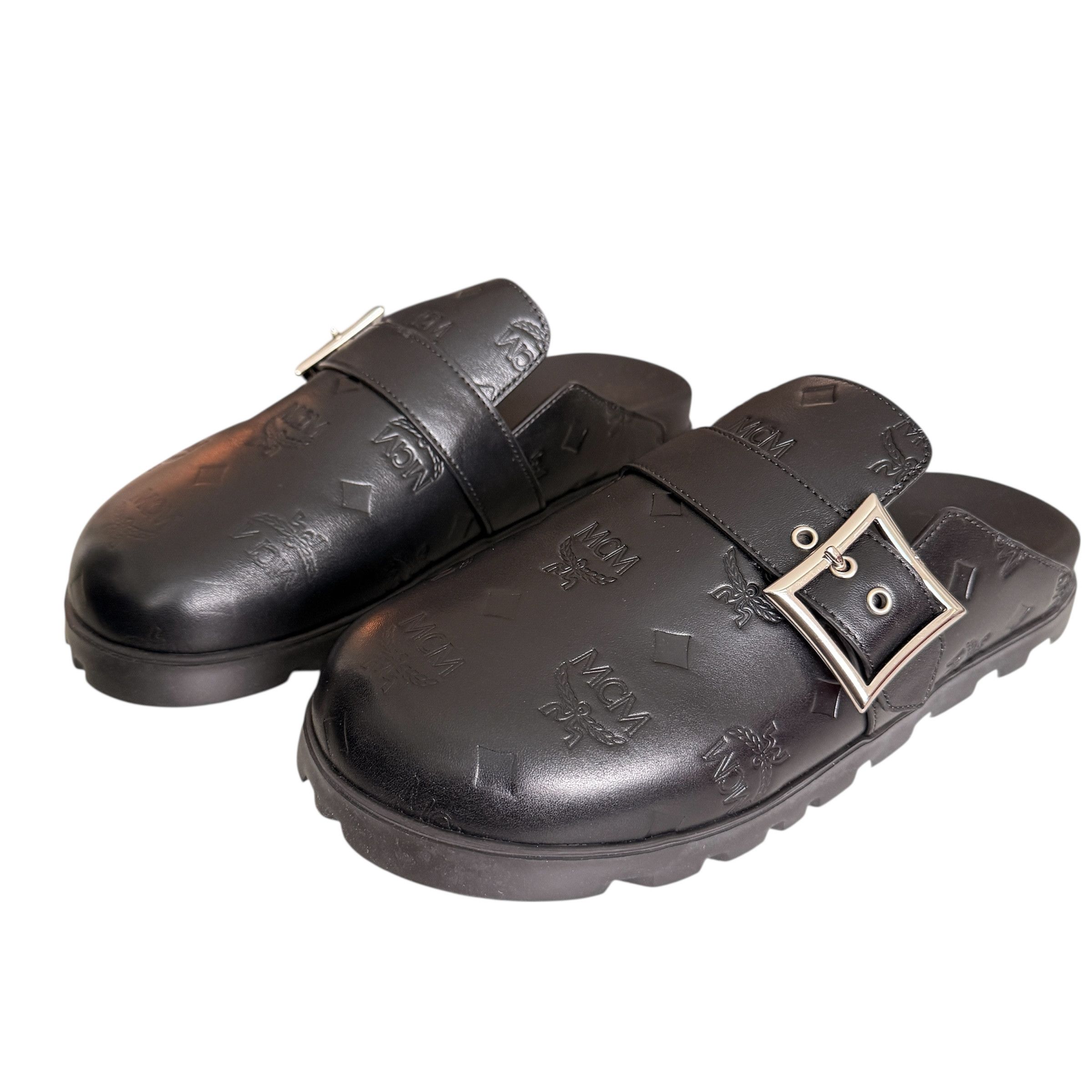MCM MCM Leather Men’s Buckle Clogs (Flat Mule In Black) Size 42 Size US 9 / EU 42 - 2 Thumbnail