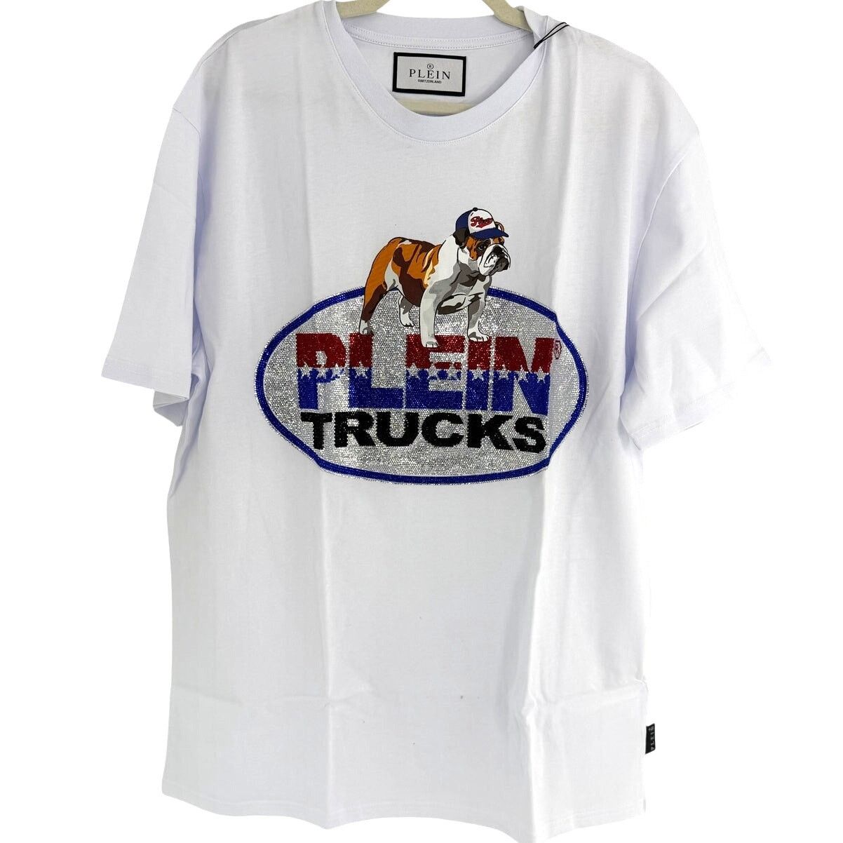 Philipp Plein Philipp Plein White Bulldog Crystal Round Neck T-Shirt 3XL Size US XXL / EU 58 / 5 - 6 Thumbnail