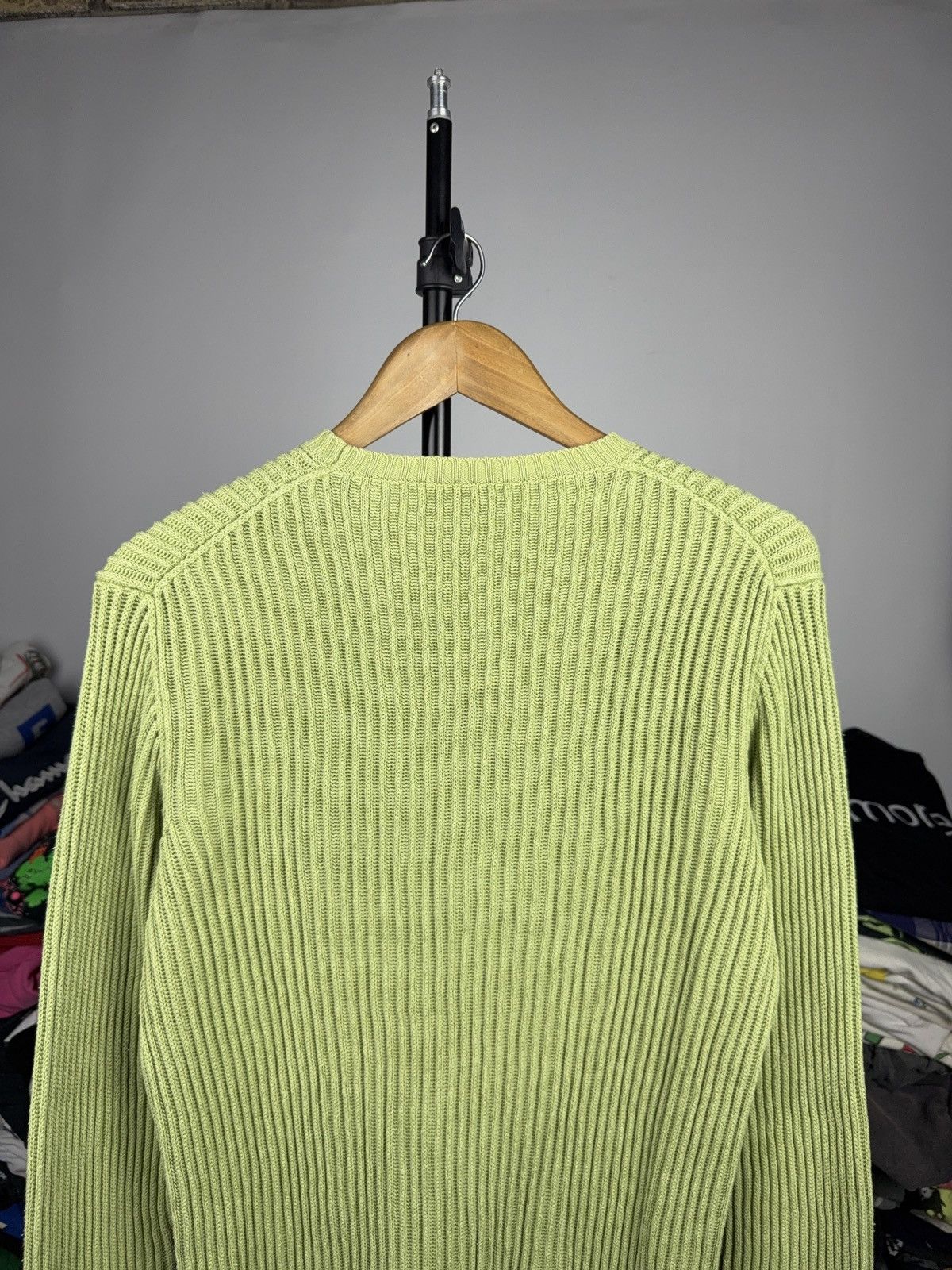 Hugo Boss Avant Garde 00s Hugo Boss Green Ribbed Knit Cotton Sweater Size US M / EU 48-50 / 2 - 10 Thumbnail