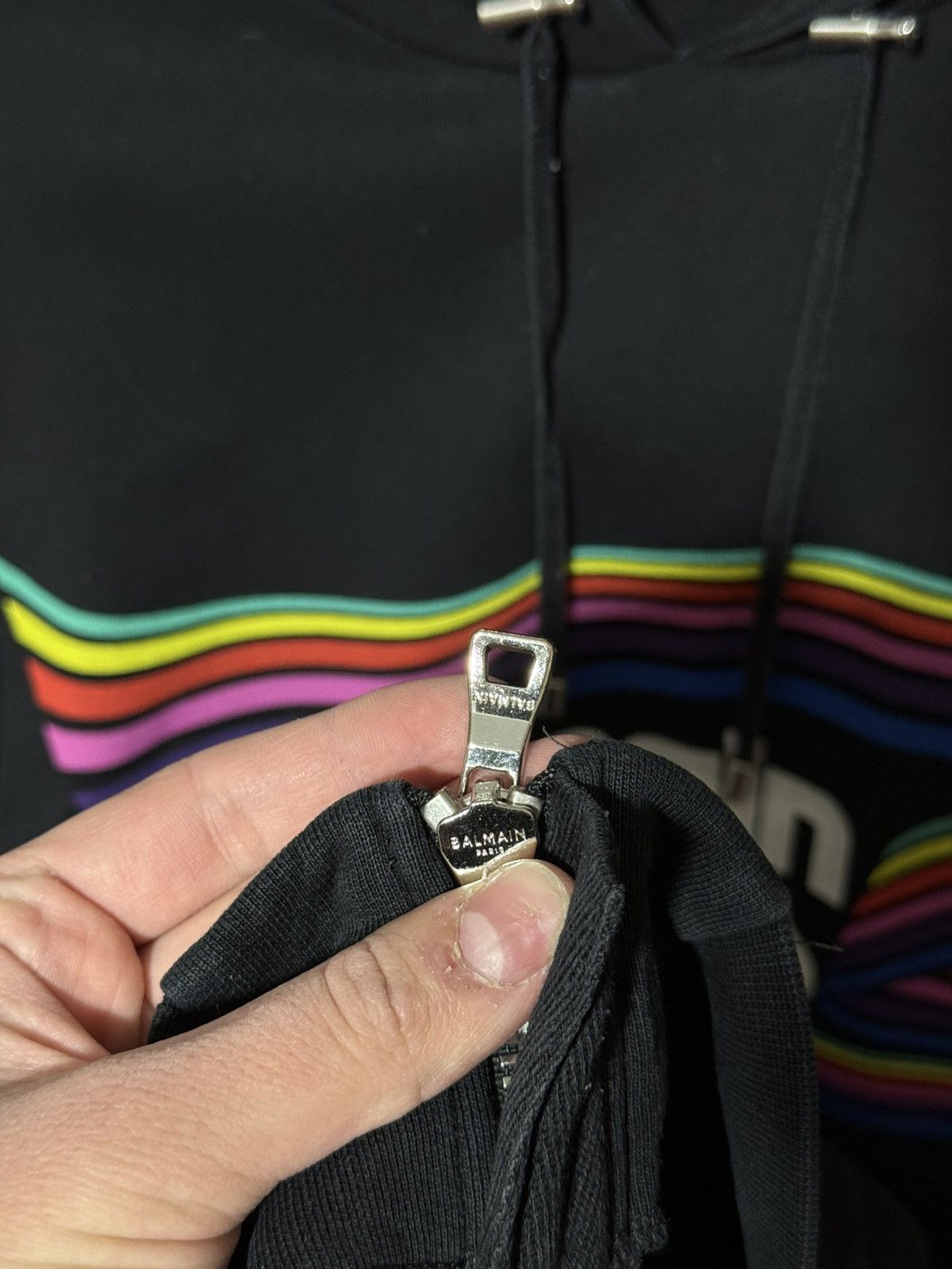Balmain 🌈 Rare Balmain Rainbow Multicolor Logo Luxury Hoodie Size US S / EU 44-46 / 1 - 9 Thumbnail