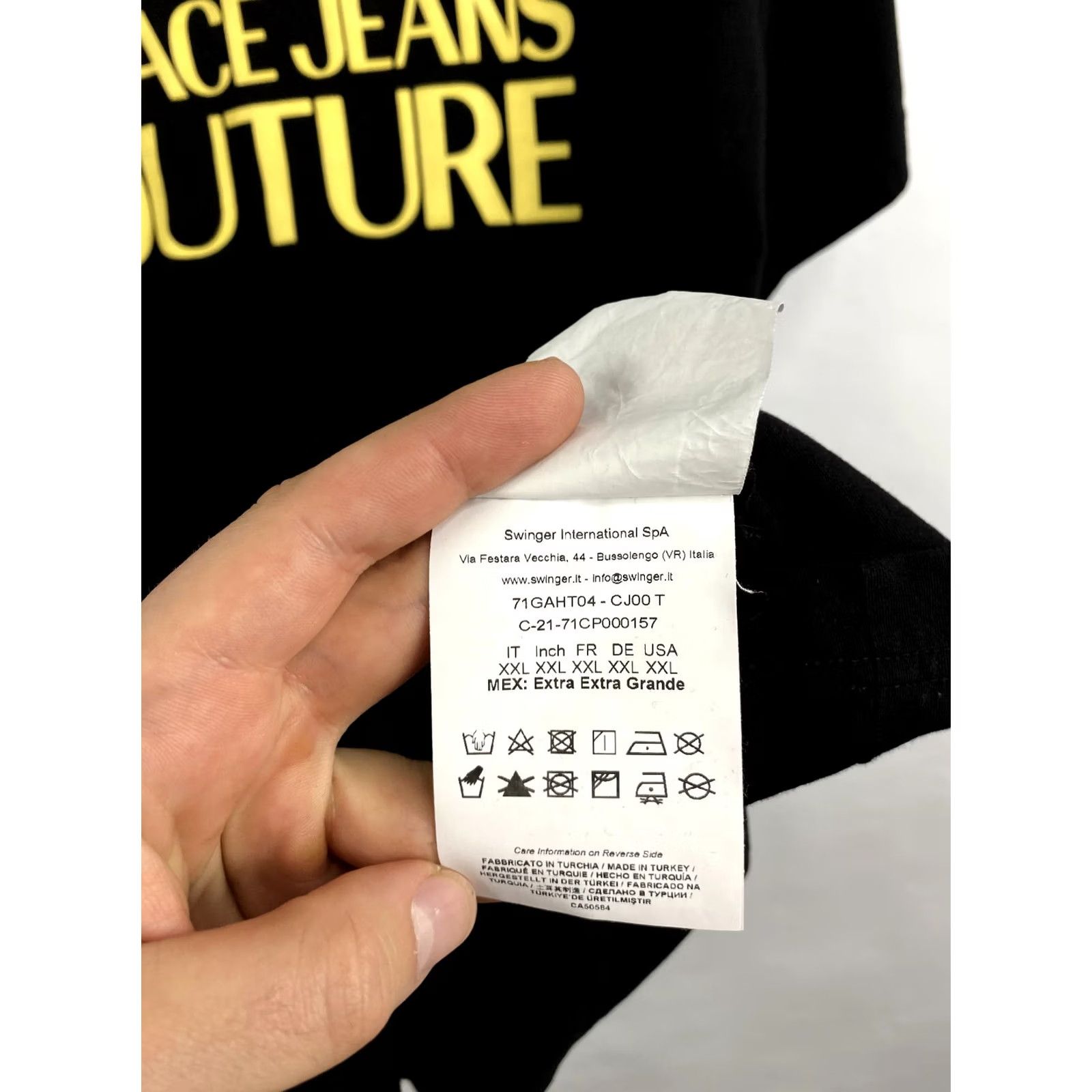 Versace Jeans Couture Versace Jeans Couture Rare t-shirt XL Black Mens VINTAGE Size US XL / EU 56 / 4 - 7 Thumbnail