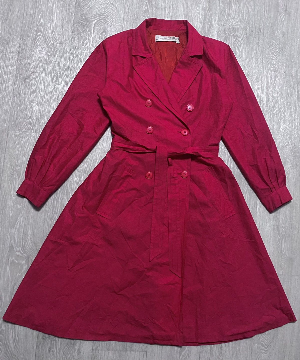 Nina Ricci 70-80’s Nina Ricci Boutique Archival Red Trench Coat Jacket Size S / US 4 / IT 40 - 5 Thumbnail