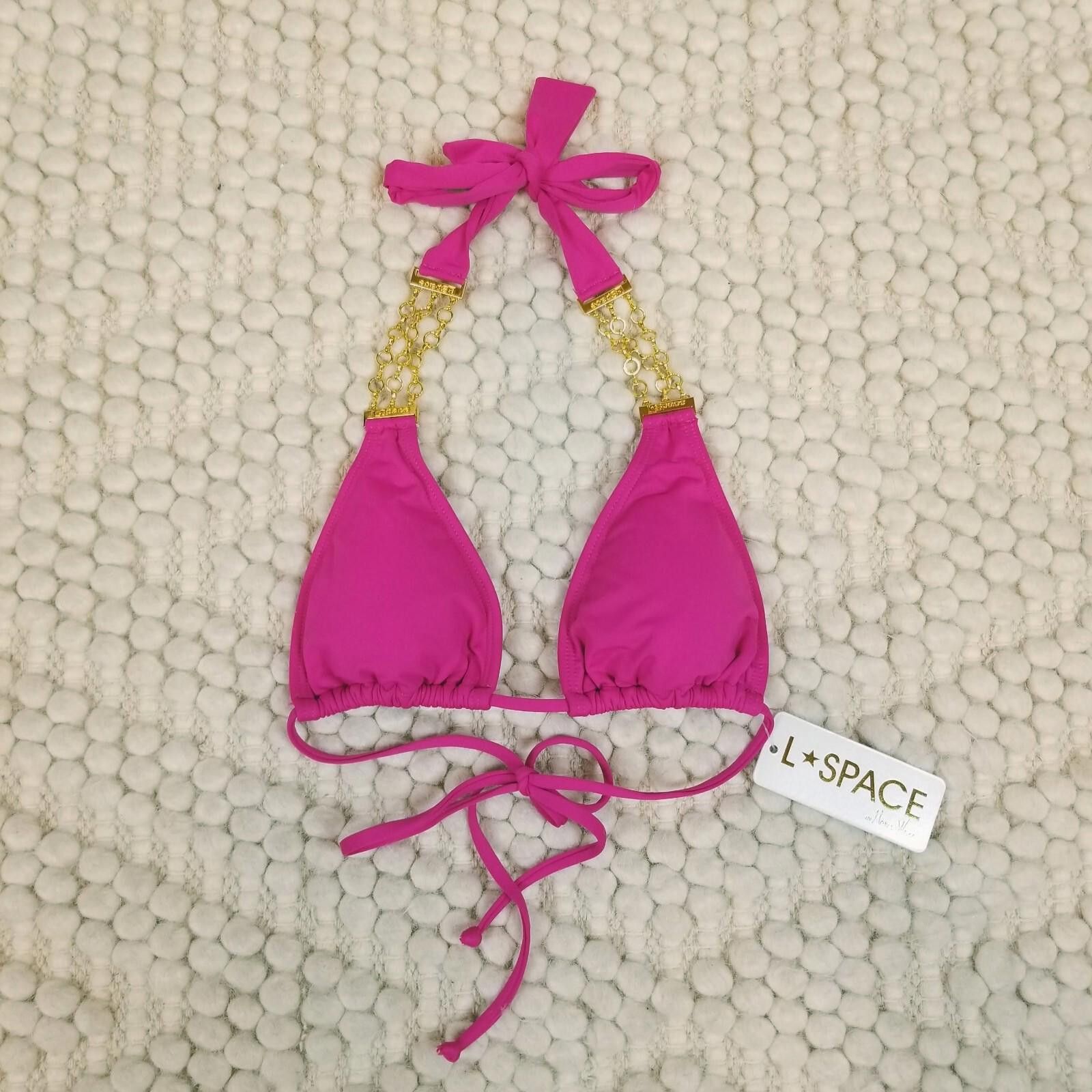 Other NWT L*Space Fuchsia Pink Bikini Gold Chain Size ONE SIZE - 6 Thumbnail