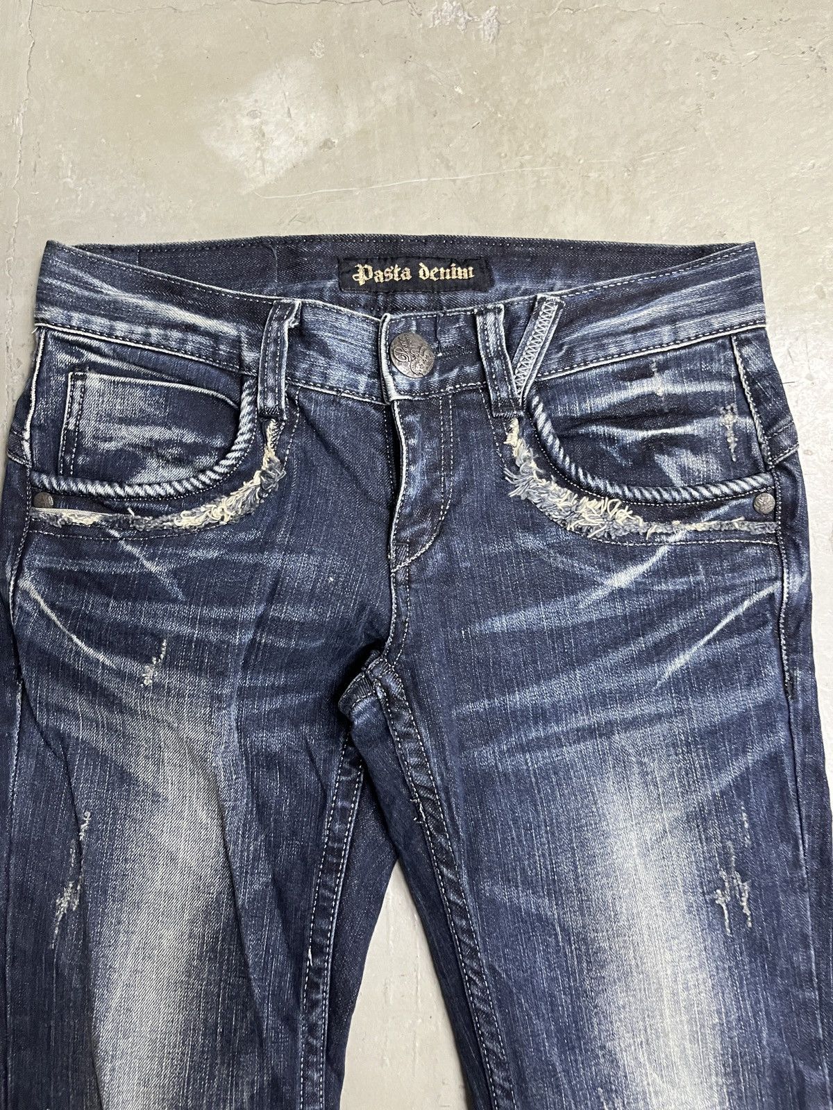 Japanese Brand Japanese Punk Indigo Flare Lightning Wash Pasta Denim Size US 29 - 8 Thumbnail