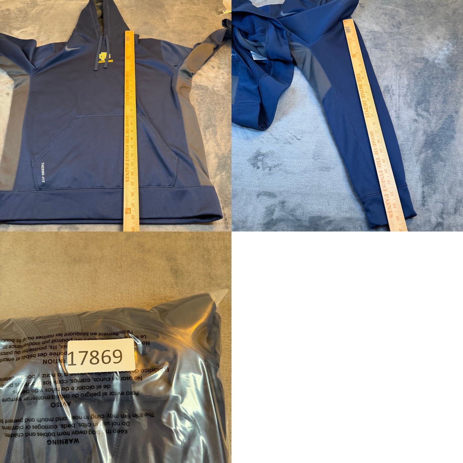 Nike Nike Therma-FIT Hoodie Mens L Navy Blue Lacrosse Pullover Sweatshirt Size US L / EU 52-54 / 3 - 8 Thumbnail