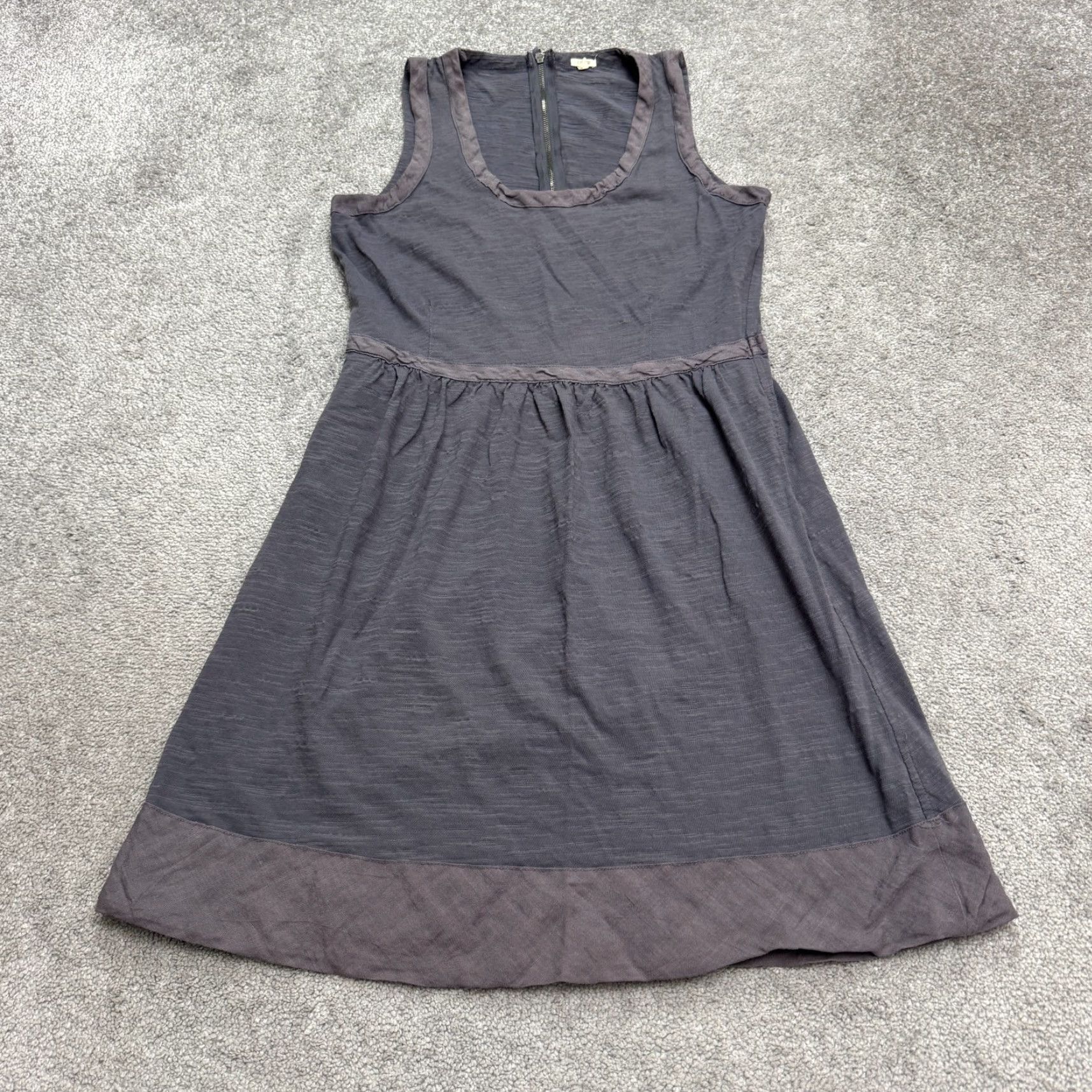 J.Crew J.Crew Dress Womens 8 Gray Cotton Sleeveless Scoop Neck A-Line Casual Stretch Size M / US 6-8 / IT 42-44 - 2 Thumbnail