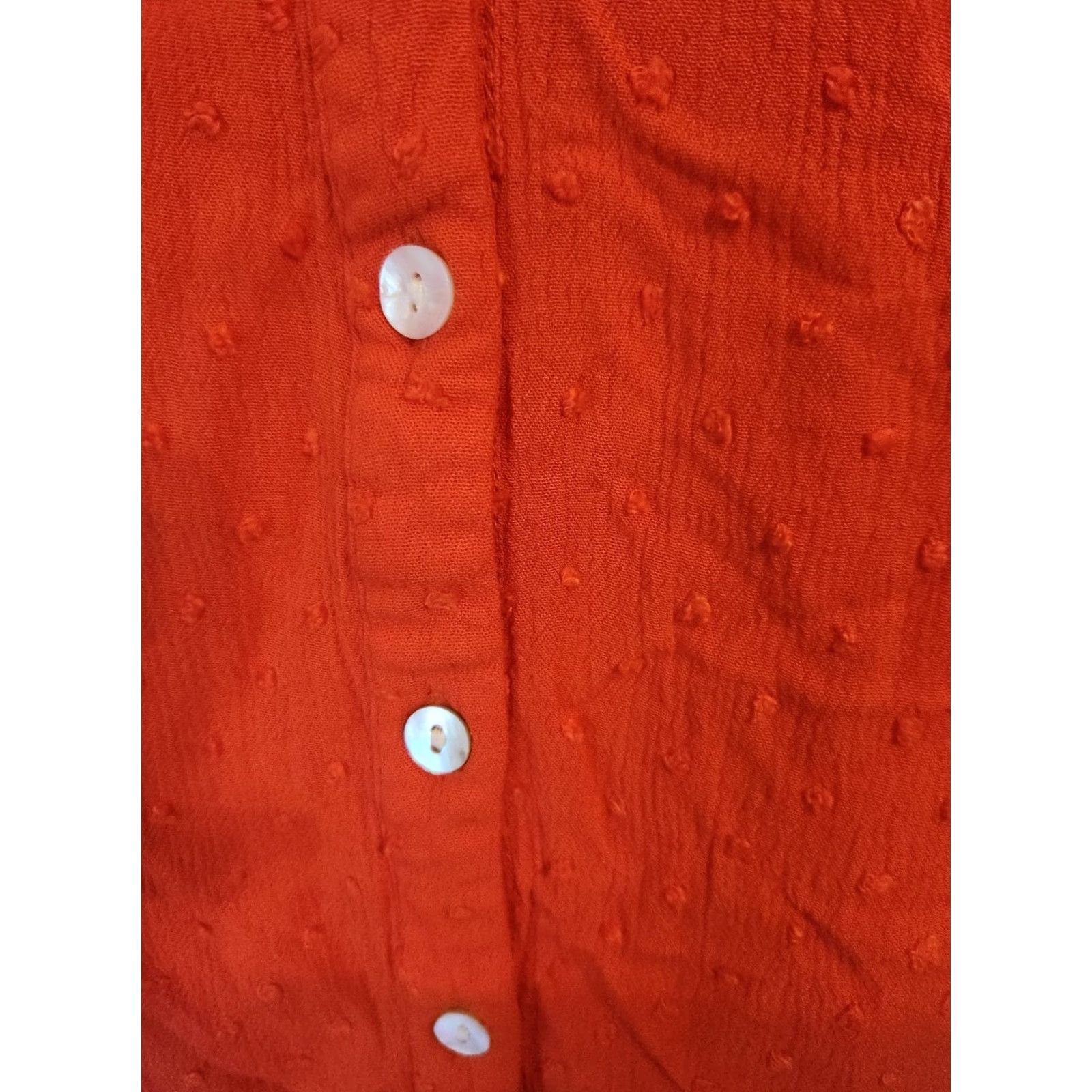 Vintage VINTAGE: No Rose & Olive Orange Flutter Sleeve Smocked Trim Swiss Dot Top 3X Shirt Women 3X Orange Flutter Sleeve Blouse 3X Rose & Olive Womens Pink? Size XXL / US 16-18 / IT 52-54 - 4 Thumbnail