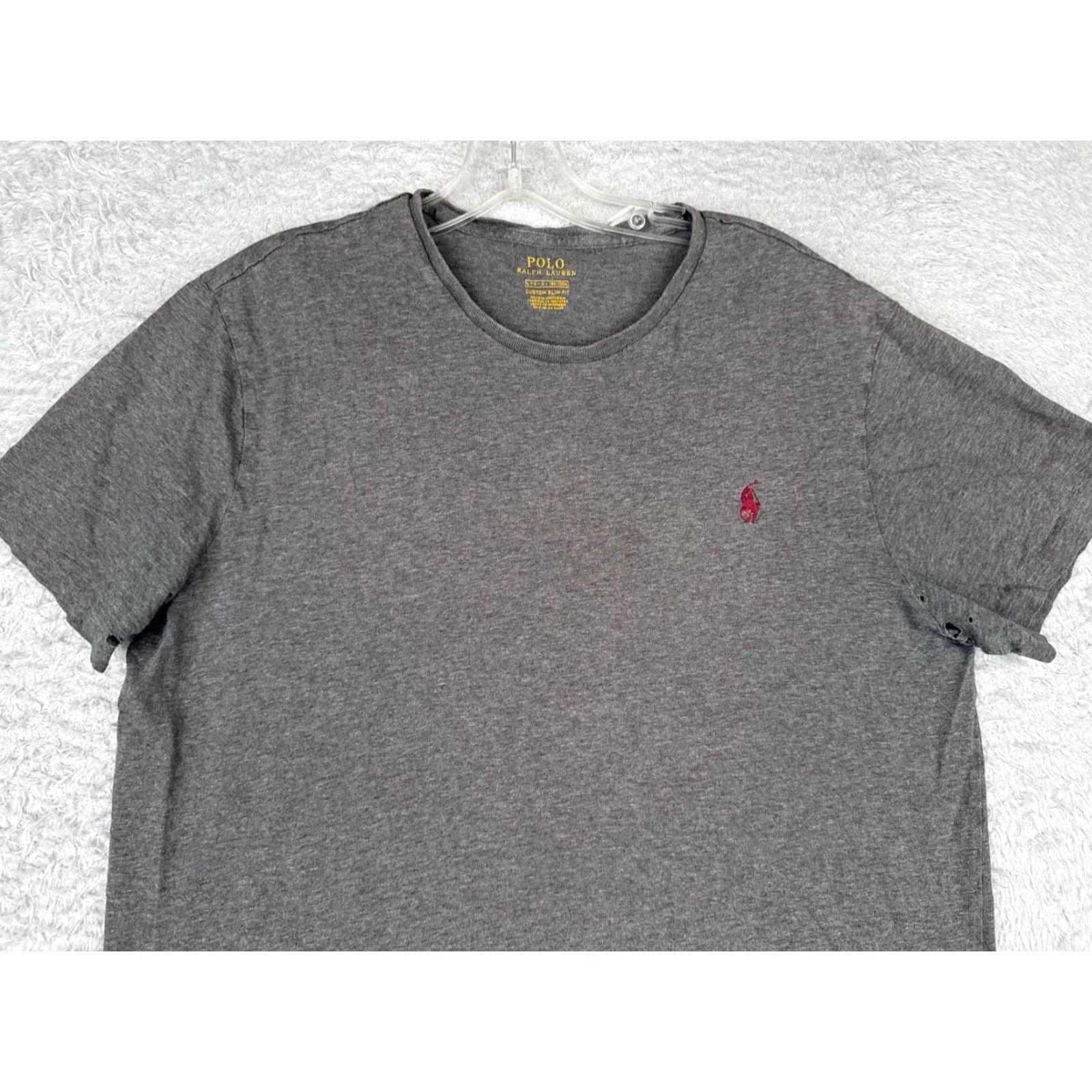 Ralph Lauren Polo Ralph Lauren Shirt Gray Cotton Crew Neck Short Sleeve Adult Large Slim Fit Outdoor Mens Size US L / EU 52-54 / 3 - 5 Thumbnail