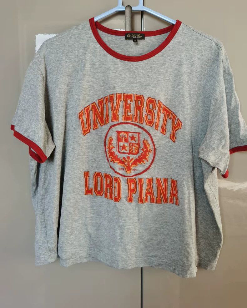 Loro Piana LORO PIANA A light gray short-sleeved T-shirt for women Size L / US 10 / IT 46 - 2 Thumbnail